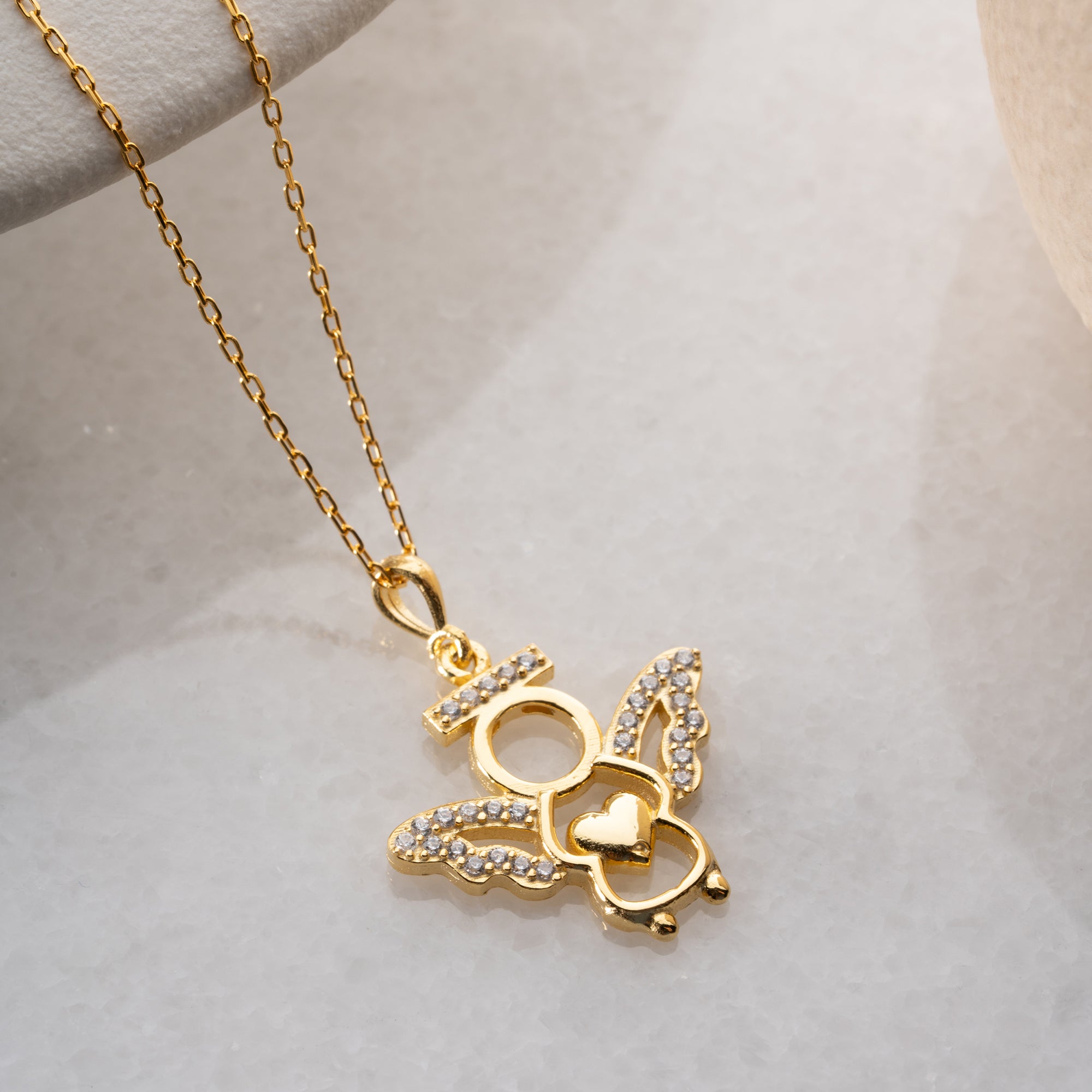 ÄNGEL MED HJÄRTA HALSBAND | 925 SILVER