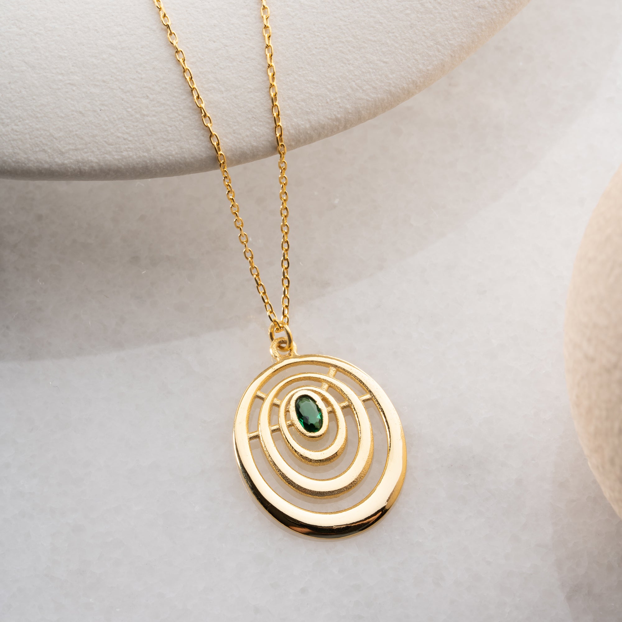CREOLHALSBAND MED GRÖN ZIRKON | 925 SILVER
