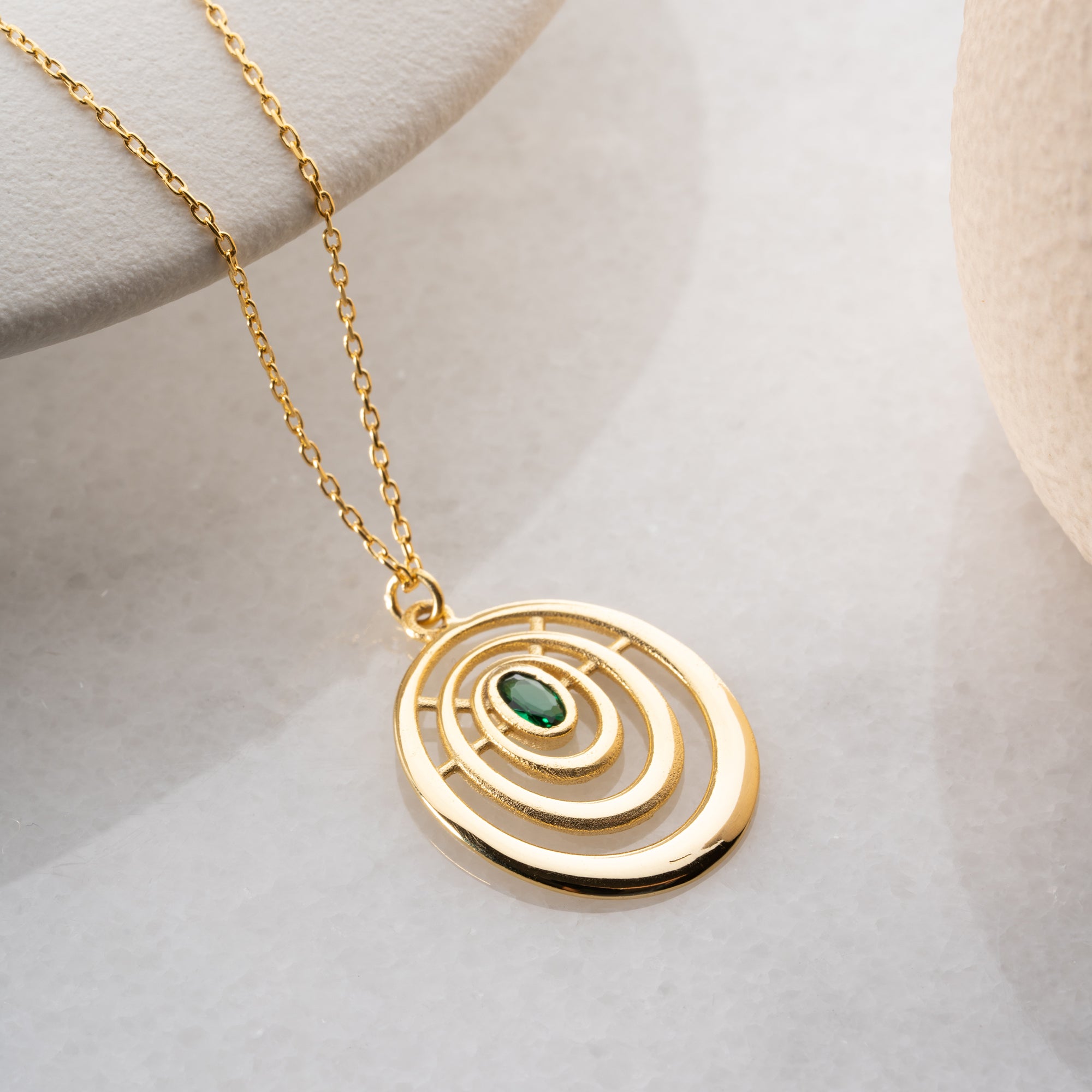 CREOLHALSBAND MED GRÖN ZIRKON | 925 SILVER