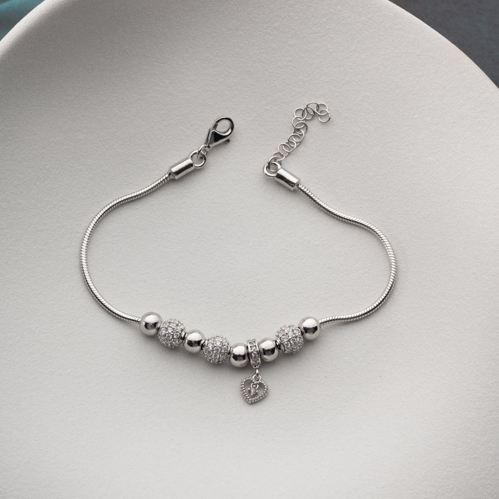 KULARMBAND MED HJÄRTA | 925 SILVER