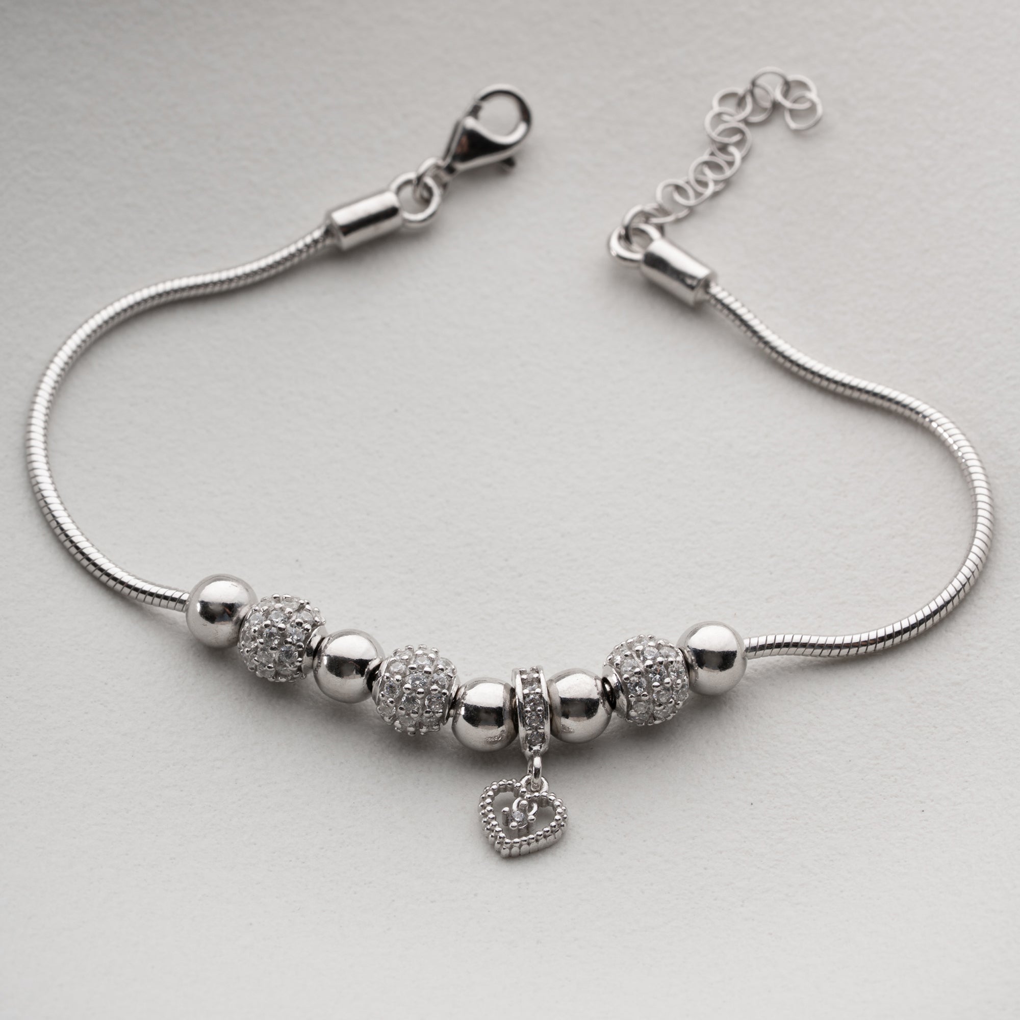 KULARMBAND MED HJÄRTA | 925 SILVER