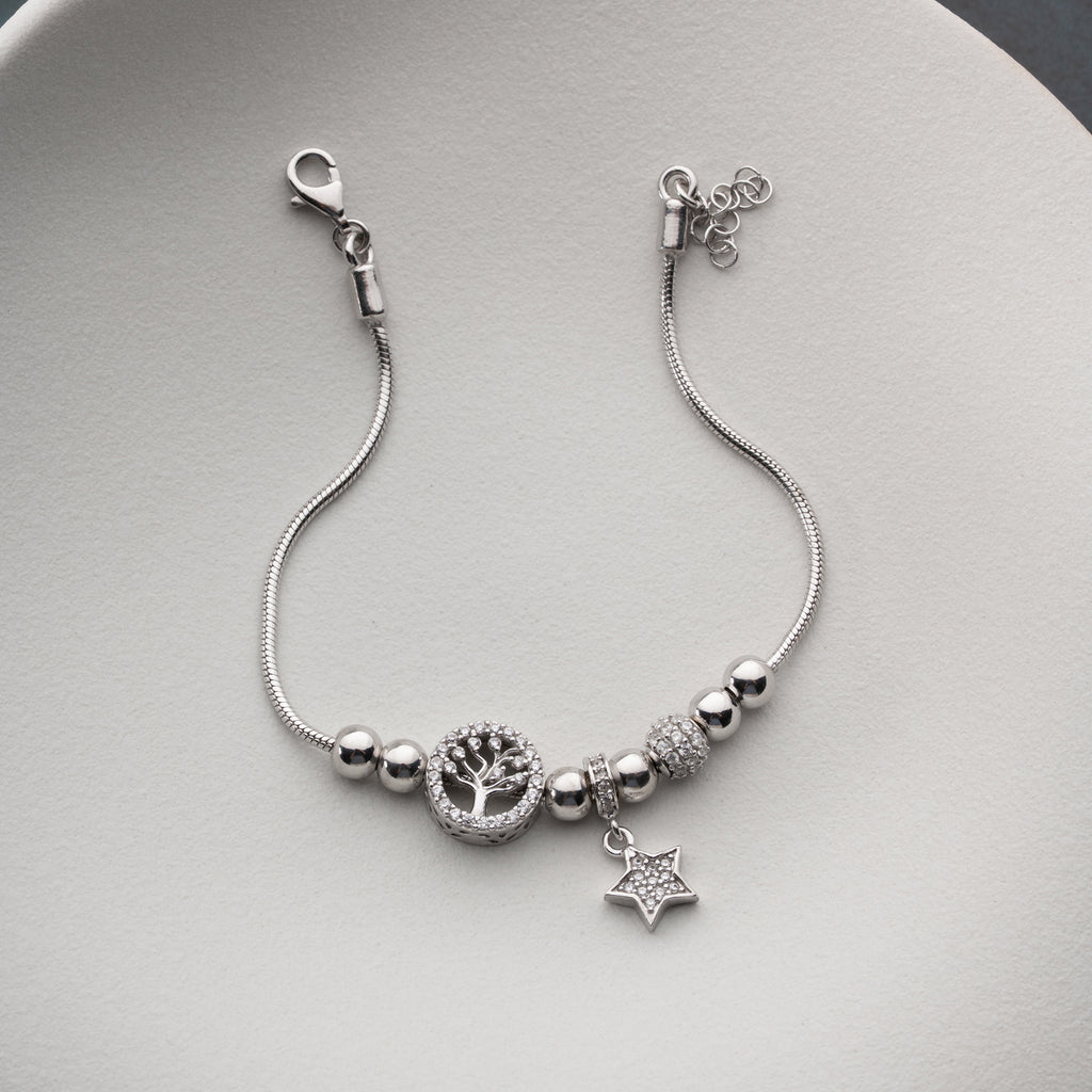 KULARMBAND MED STJÄRNA | 925 SILVER