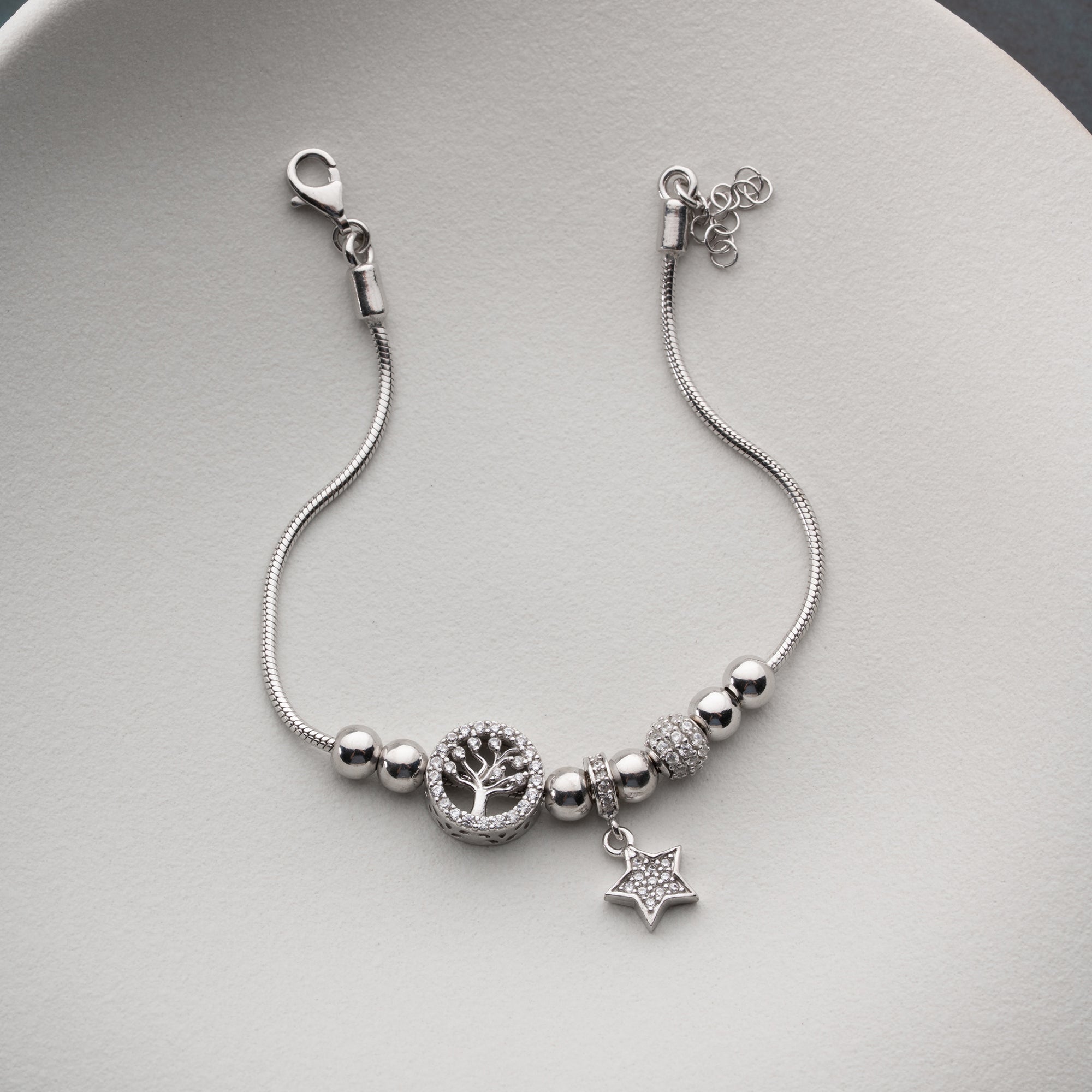 KULARMBAND MED STJÄRNA | 925 SILVER