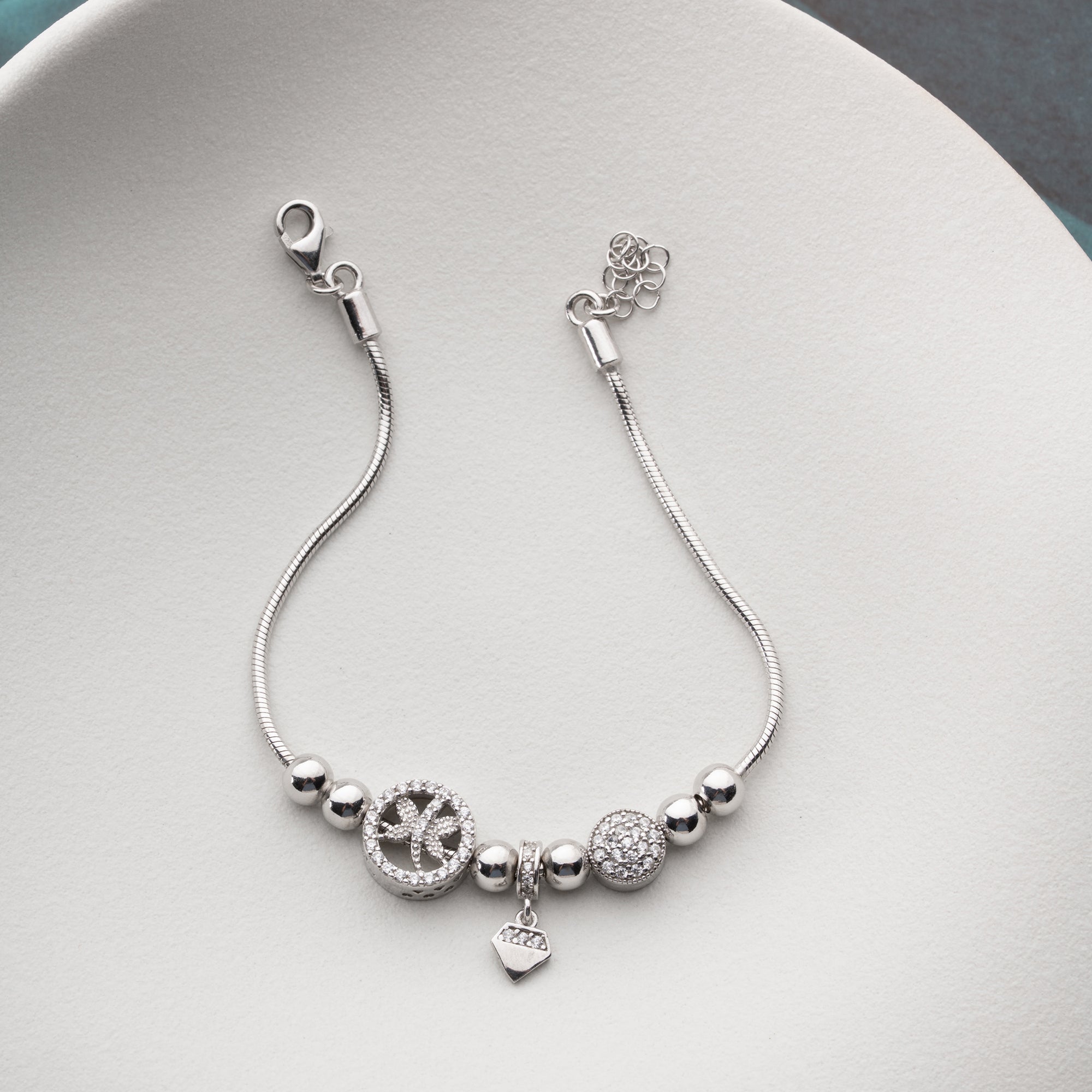 CHARMARMBAND MED LYCKOCHARM | 925 SILVER