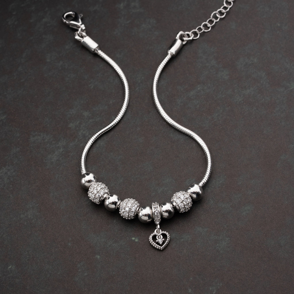 KULARMBAND MED HJÄRTA | 925 SILVER