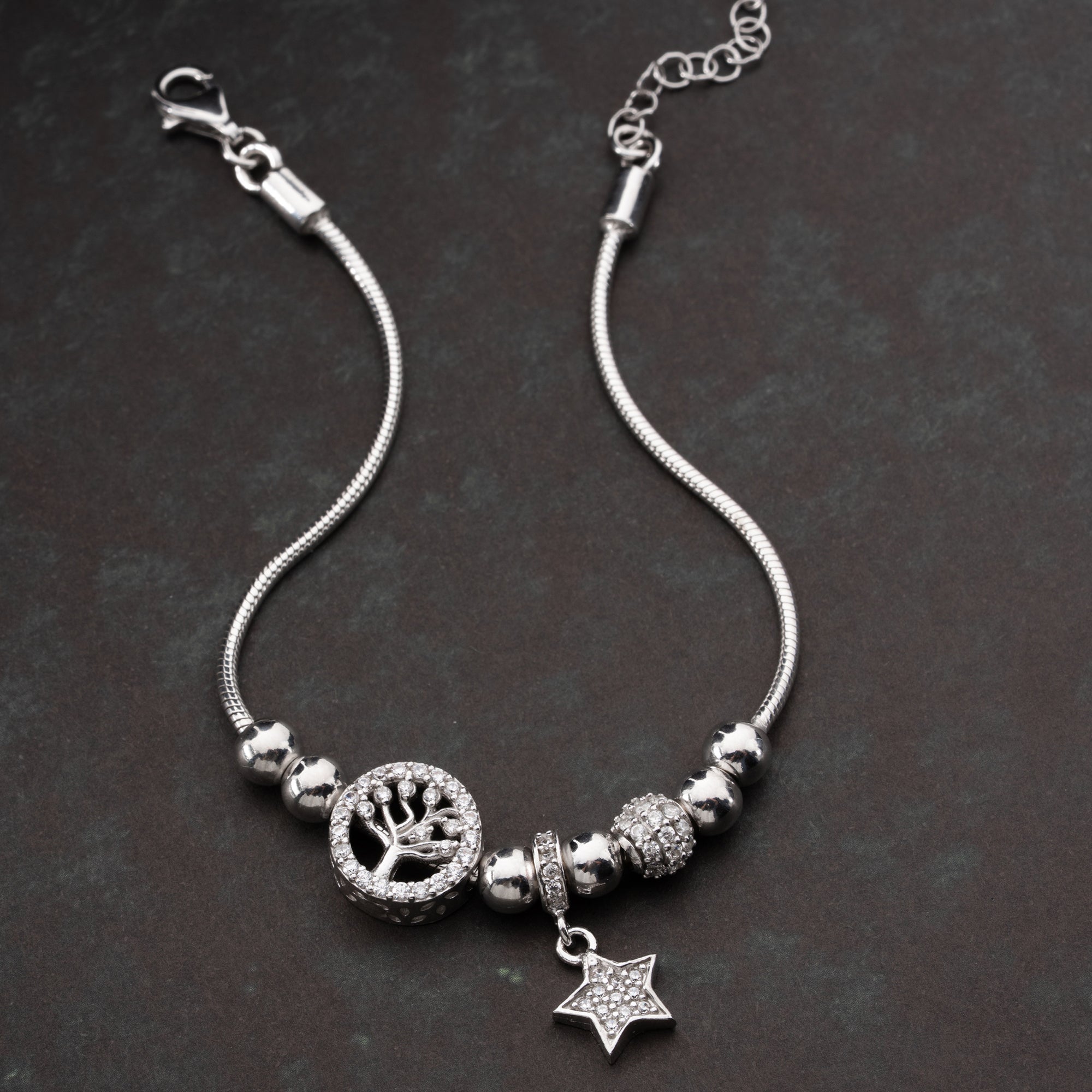 KULARMBAND MED STJÄRNA | 925 SILVER