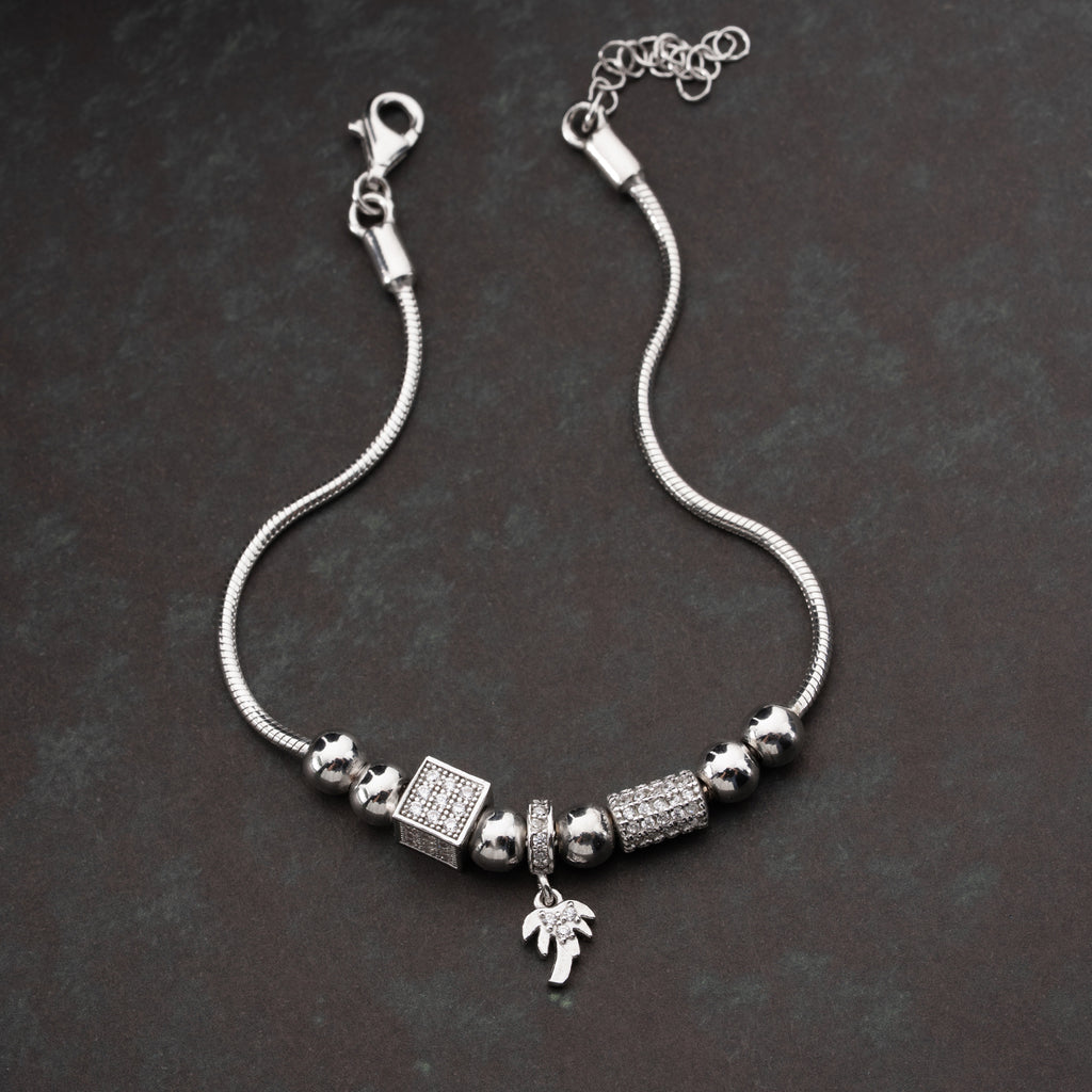CHARMARMBAND MED PALMBERLOCK | 925 SILVER