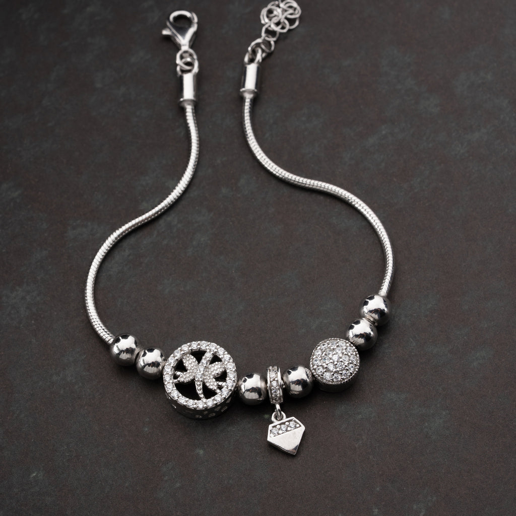 CHARMARMBAND MED LYCKOCHARM | 925 SILVER