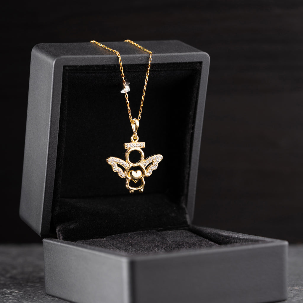 ÄNGEL MED HJÄRTA HALSBAND | 925 SILVER