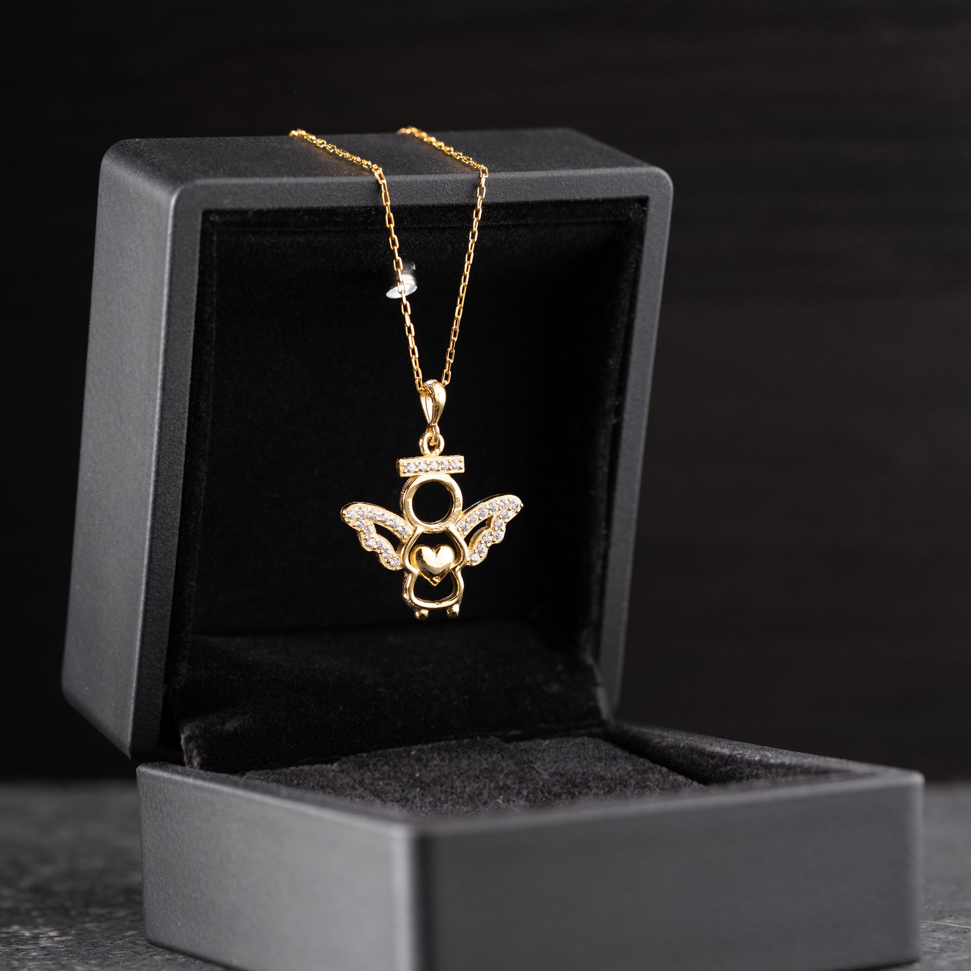 ÄNGEL MED HJÄRTA HALSBAND | 925 SILVER