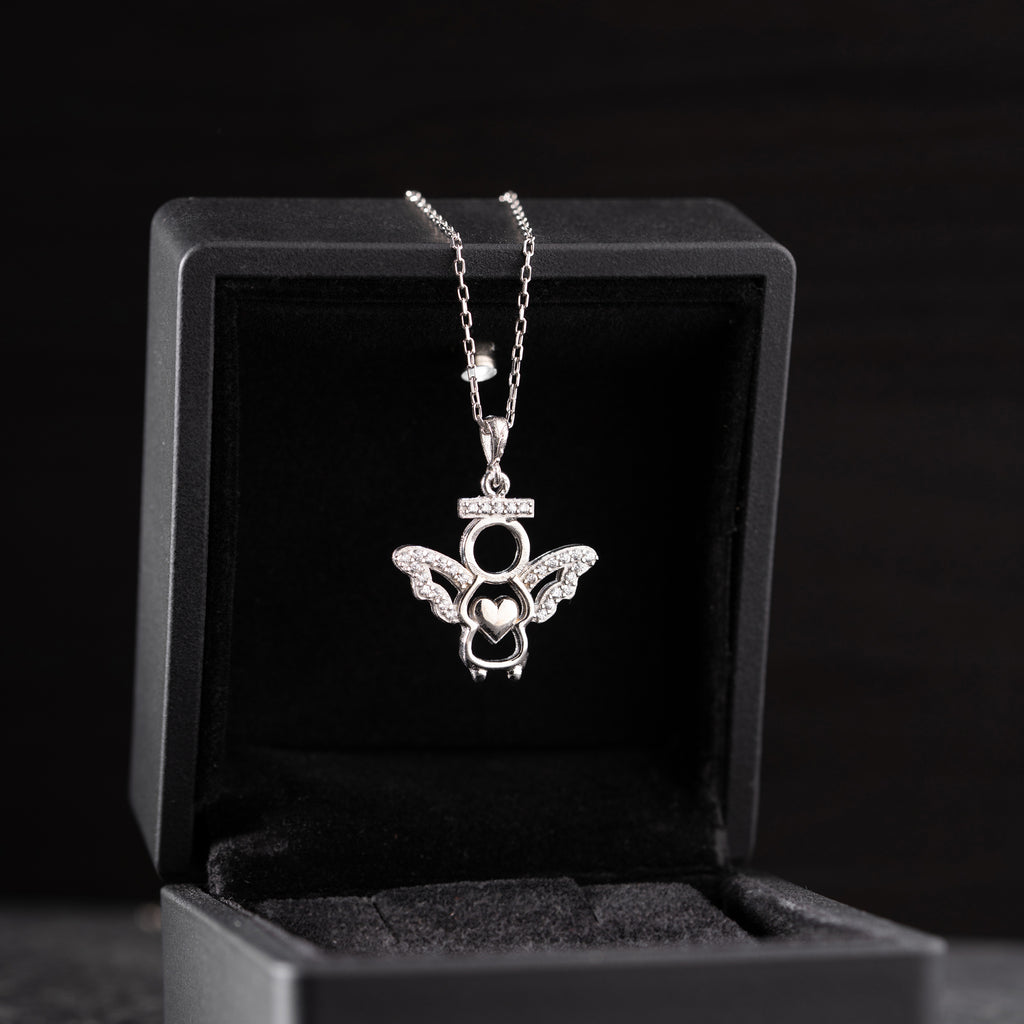 ÄNGEL MED HJÄRTA HALSBAND | 925 SILVER