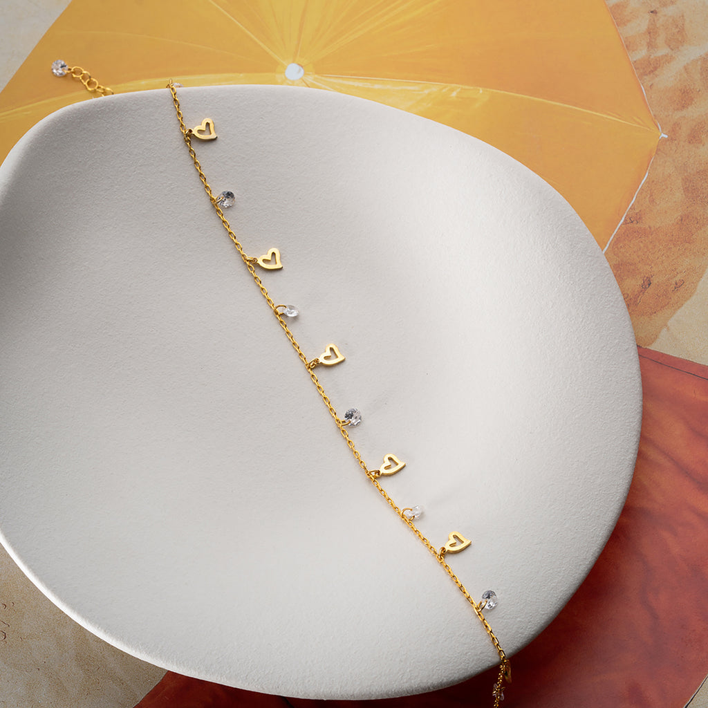 YONA HJÄRTA ANKLET | 925 SILVER