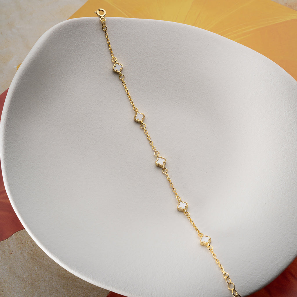 MINIMALT VITKLÖVERARMBAND | 925 SILVER