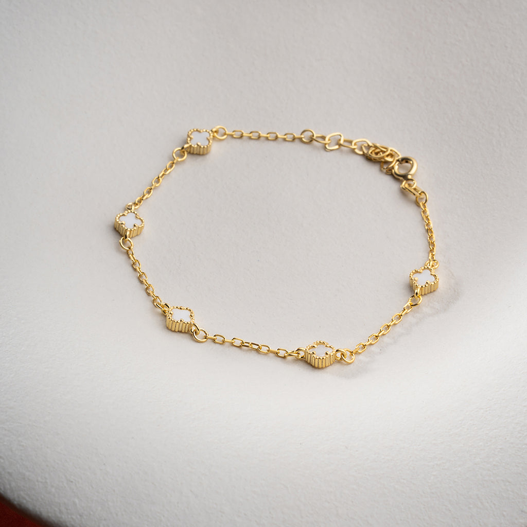 MINIMALT VITKLÖVERARMBAND | 925 SILVER