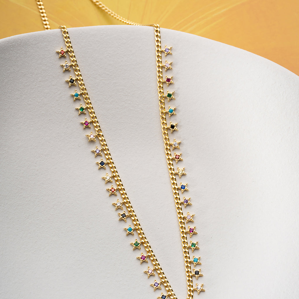 MIE STERN FÄRGfullt HALSHALSE | 925 SILVER 