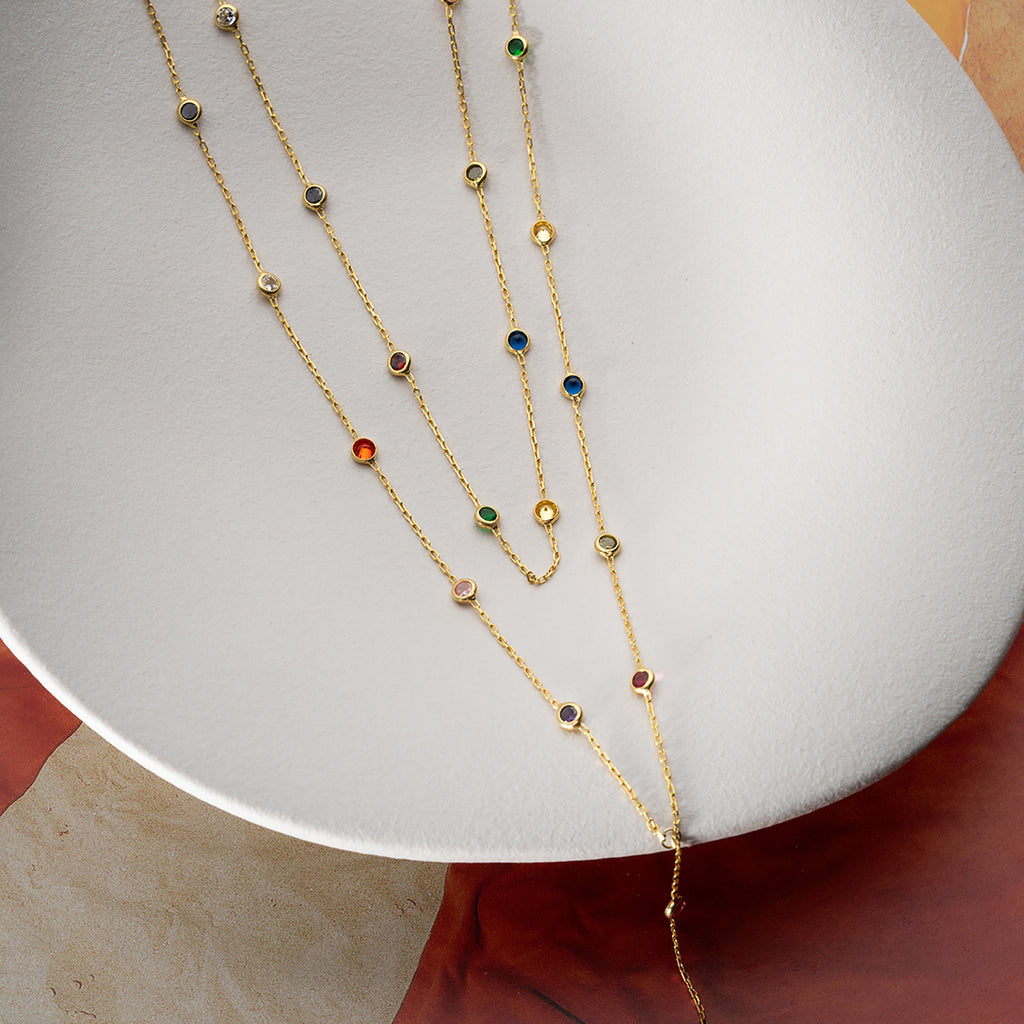 NEE FÄRGFULL KEDJA | 925 SILVER 