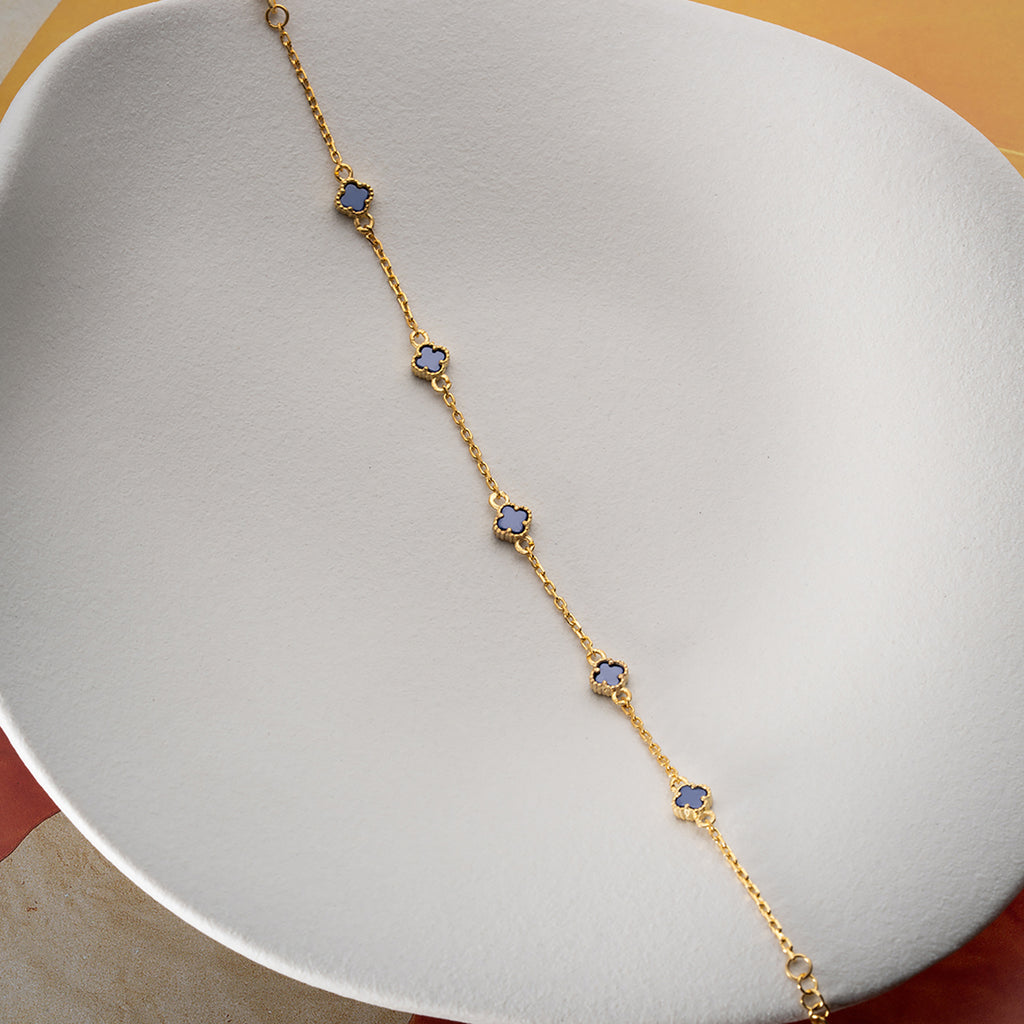 MINIMALT BLÅKLÖVER-ARMBAND | 925 SILVER