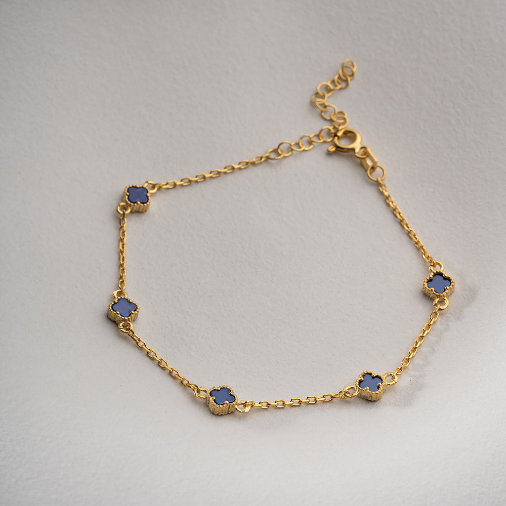 MINIMALT BLÅKLÖVER-ARMBAND | 925 SILVER