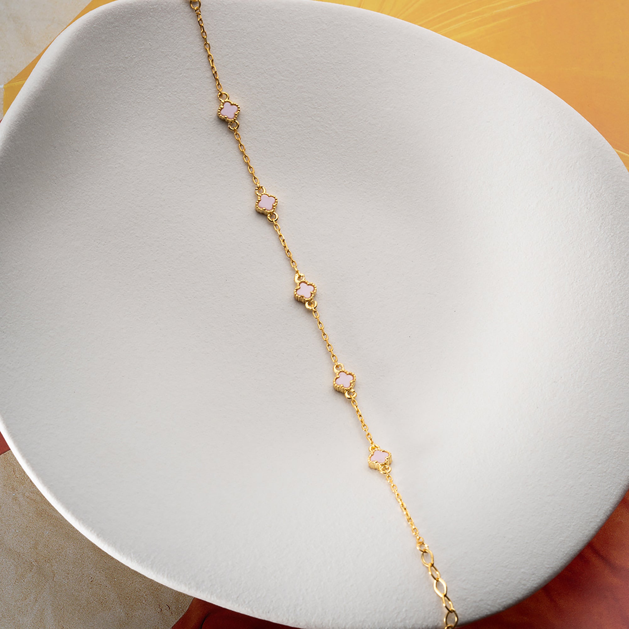 ROSE MINI KLÖVER ARMBAND | 925 SILVER