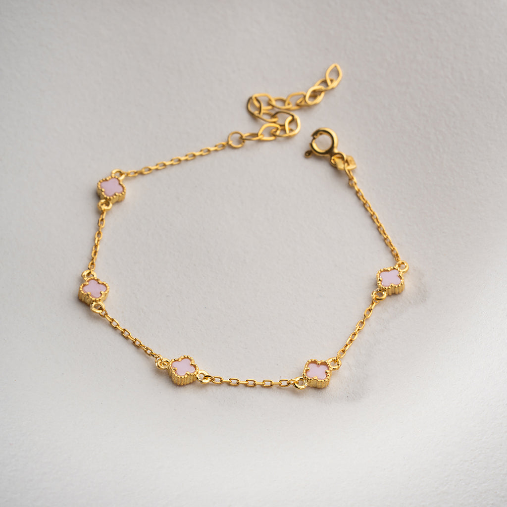 ROSE MINI KLÖVER ARMBAND | 925 SILVER