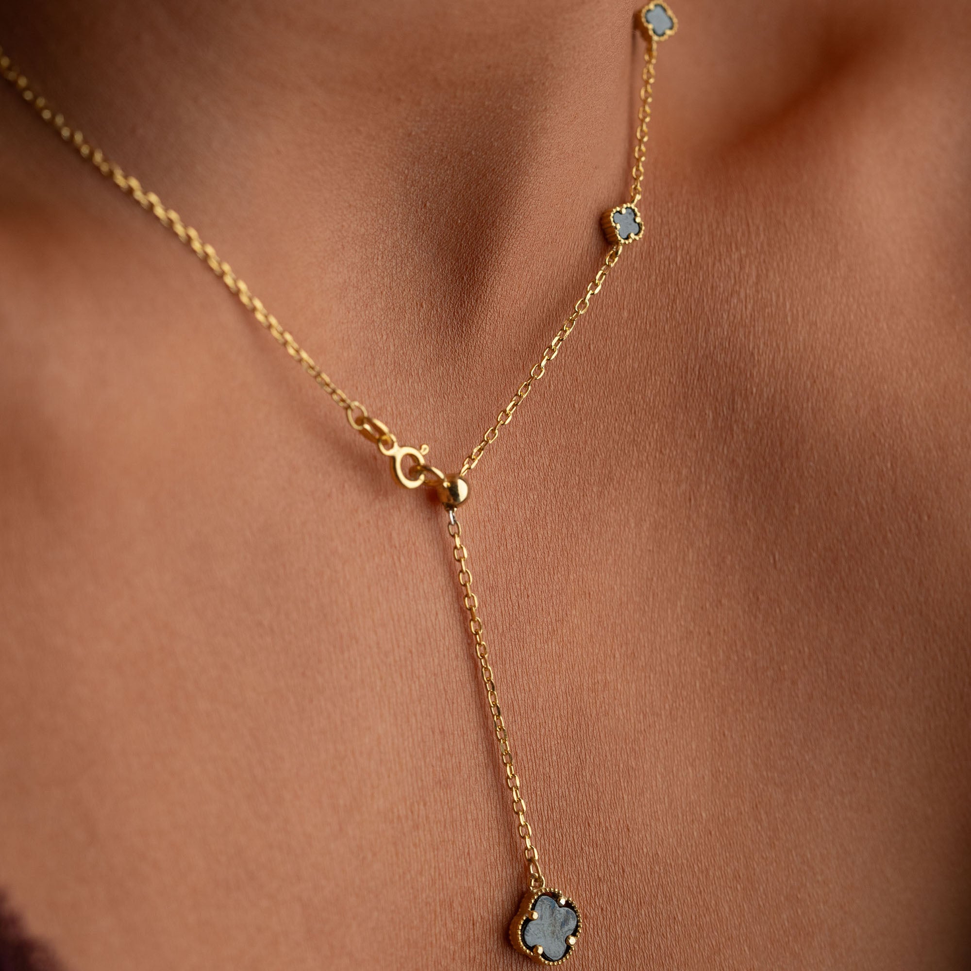 MIDNIGHT CLOVER Y HALSBAND | 925 SILVER