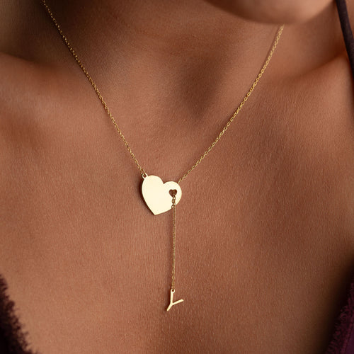 AMOUR LARIAT INITIAL HALSBAND | 925 SILVER