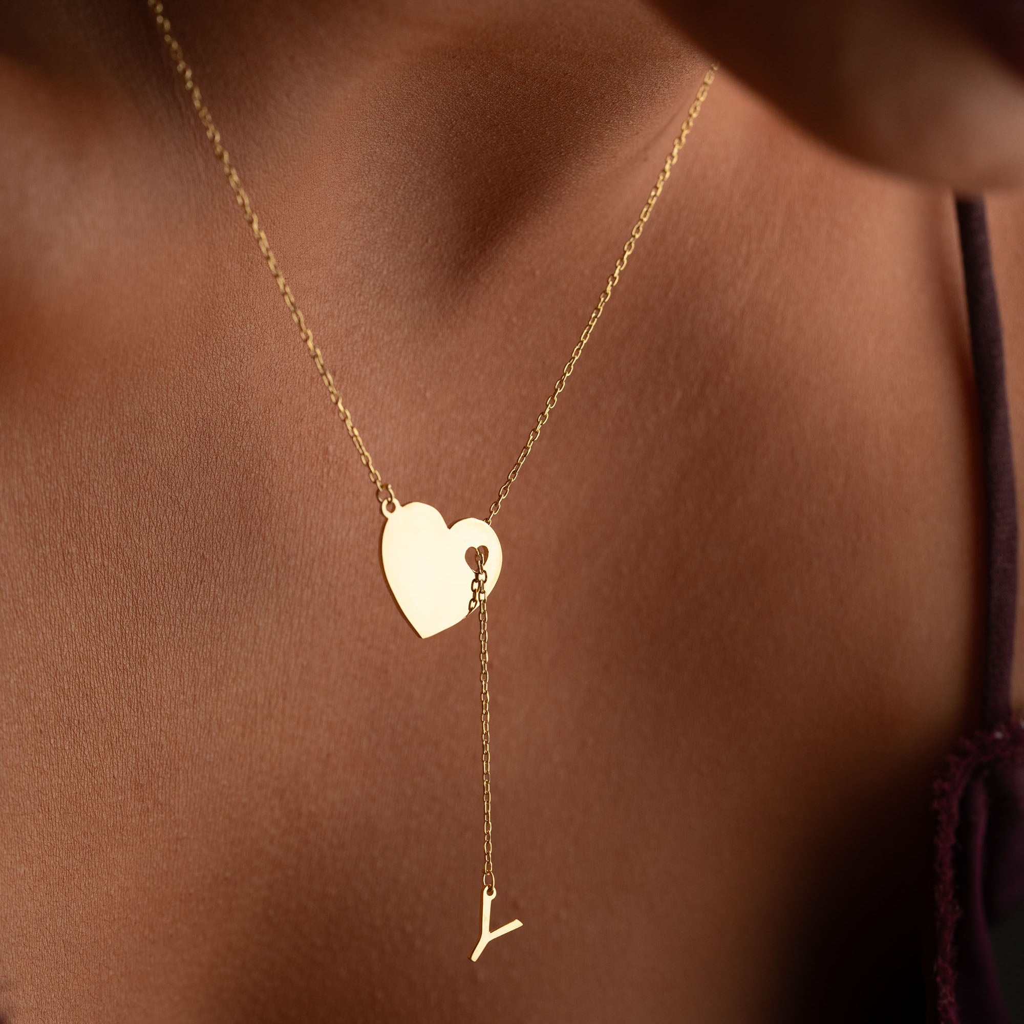 AMOUR LARIAT INITIAL HALSBAND | 925 SILVER