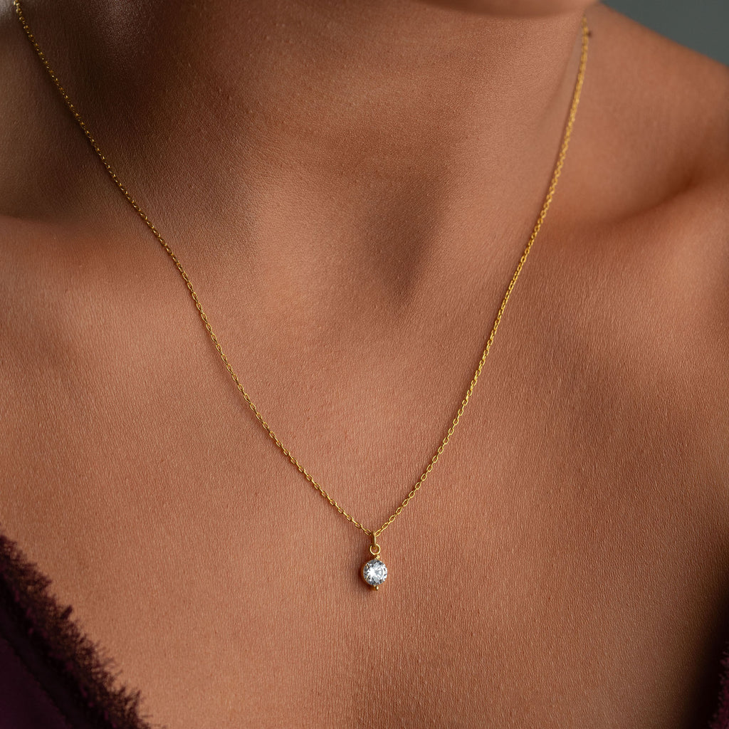 SOLITAIRE DROP HALSBAND | 925 SILVER