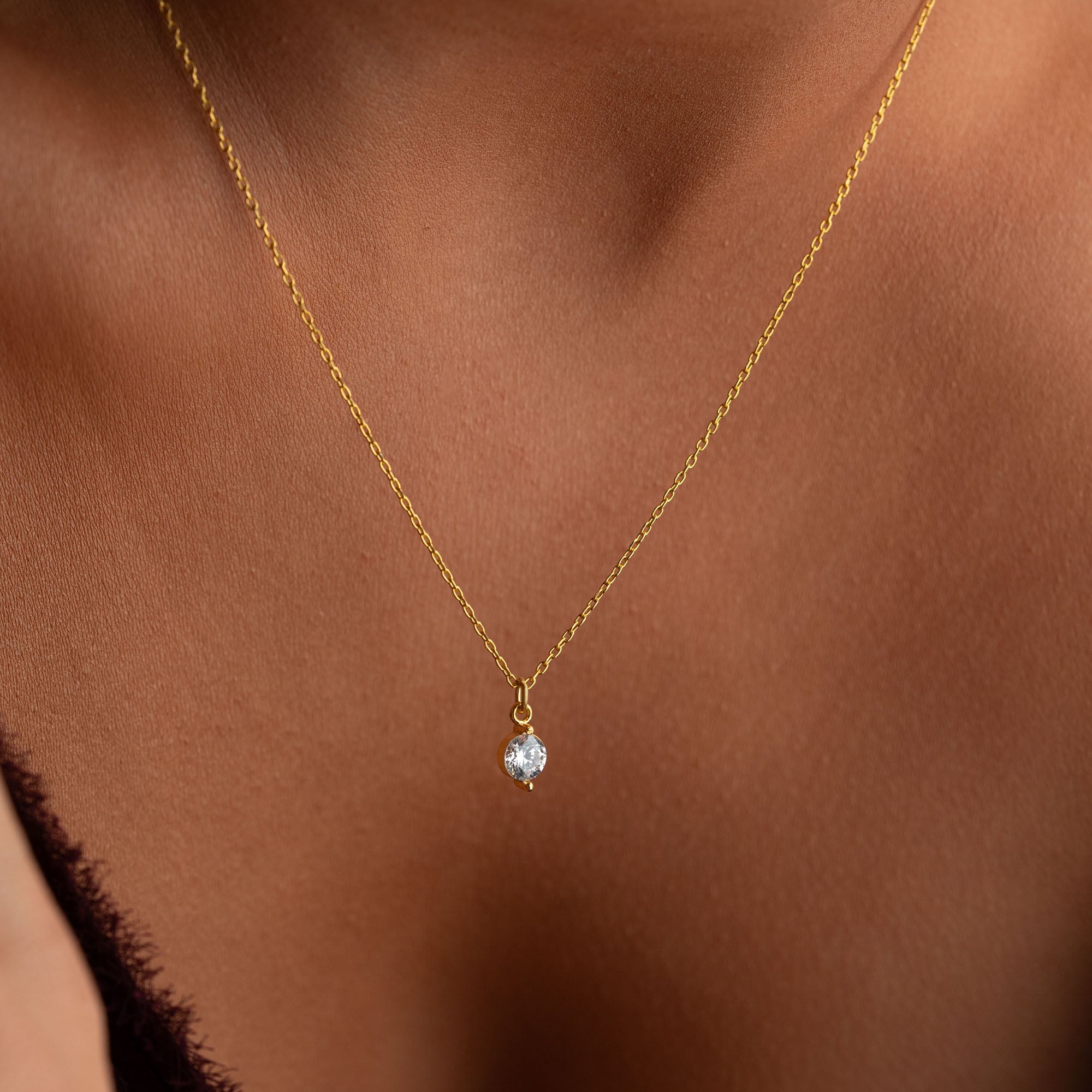 SOLITAIRE DROP HALSBAND | 925 SILVER