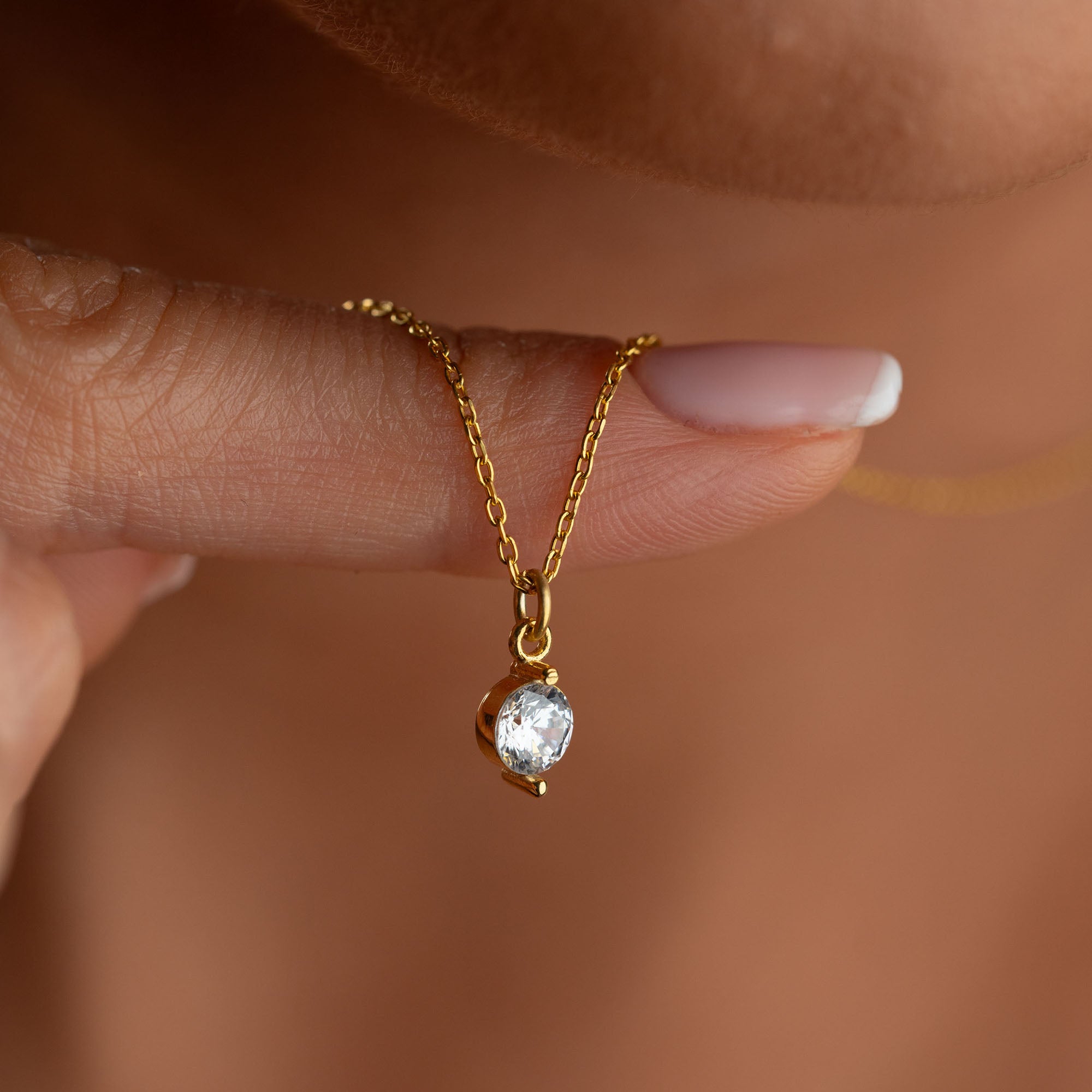 SOLITAIRE DROP HALSBAND | 925 SILVER