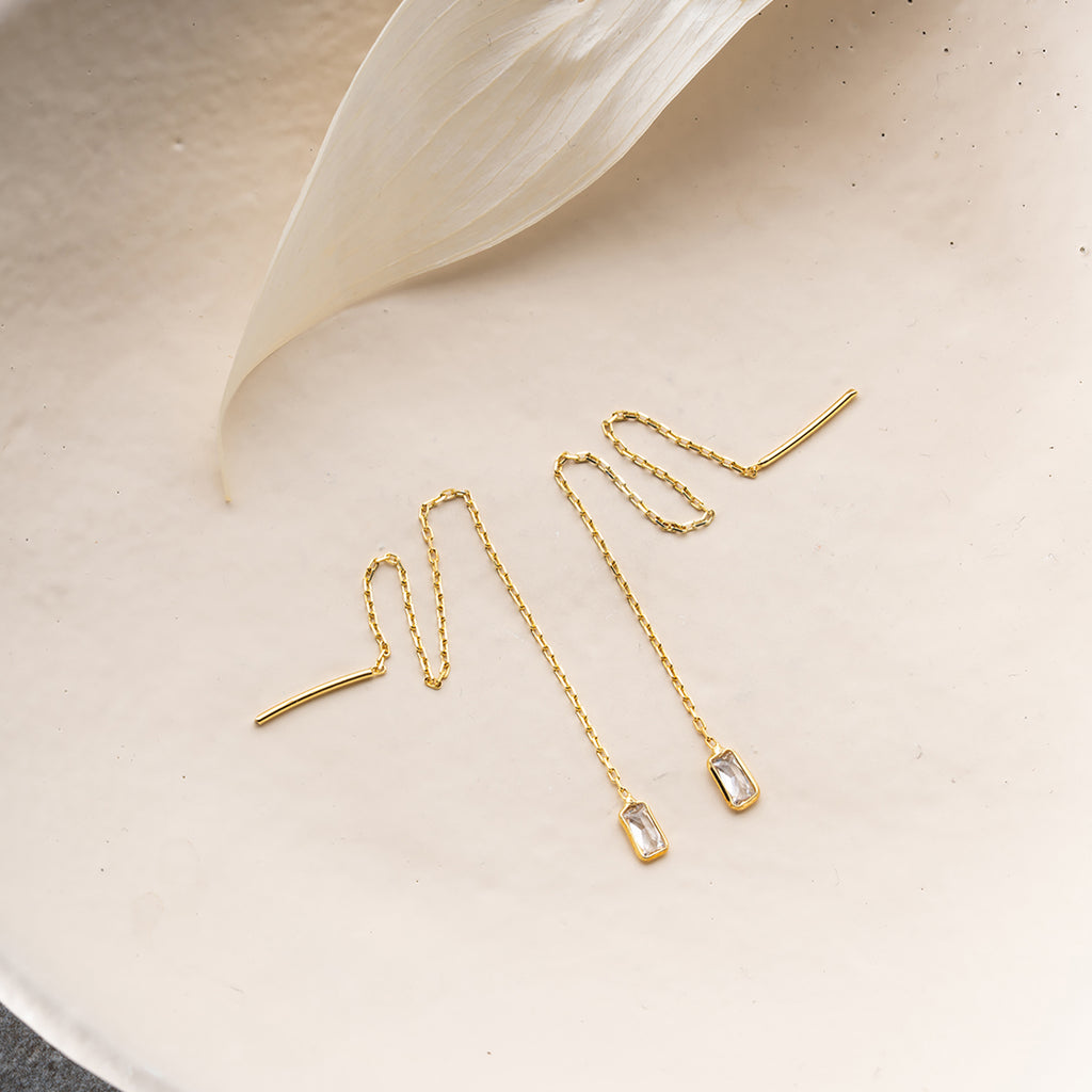 MINI BAGEUETTE ÖRONHÄNGAR | 925 SILVER