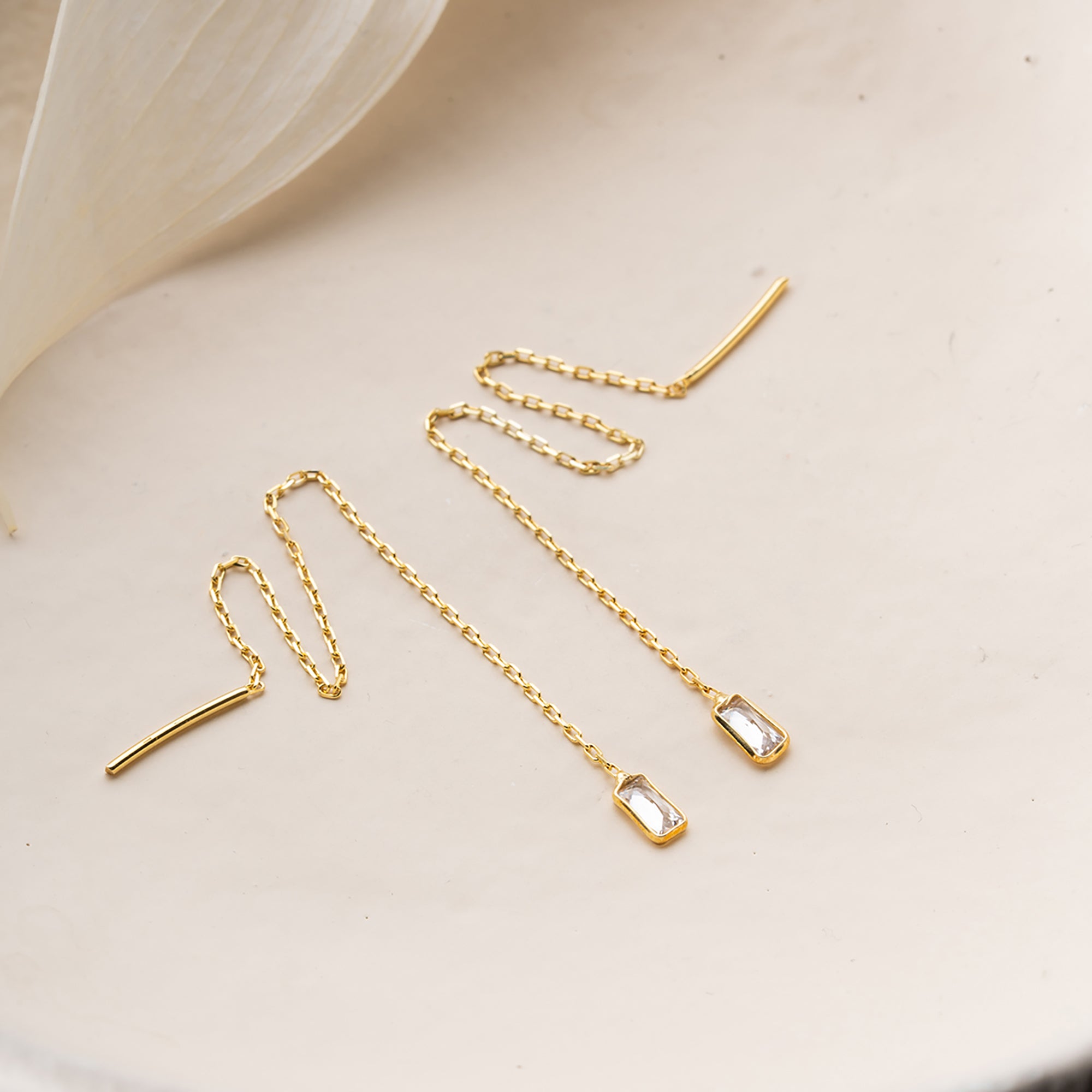 MINI BAGEUETTE ÖRONHÄNGAR | 925 SILVER