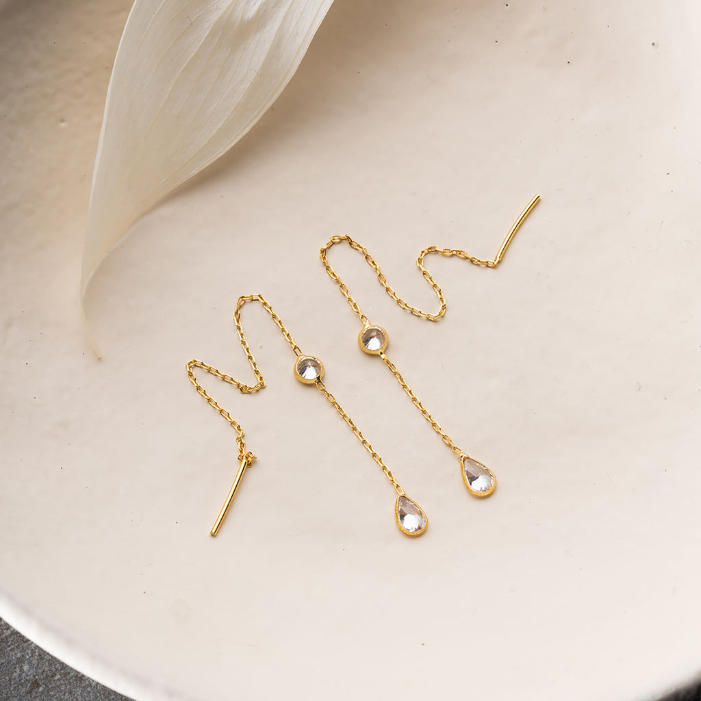 KNYTT DROPPE ÖGONHÄNGNING | 925 SILVER