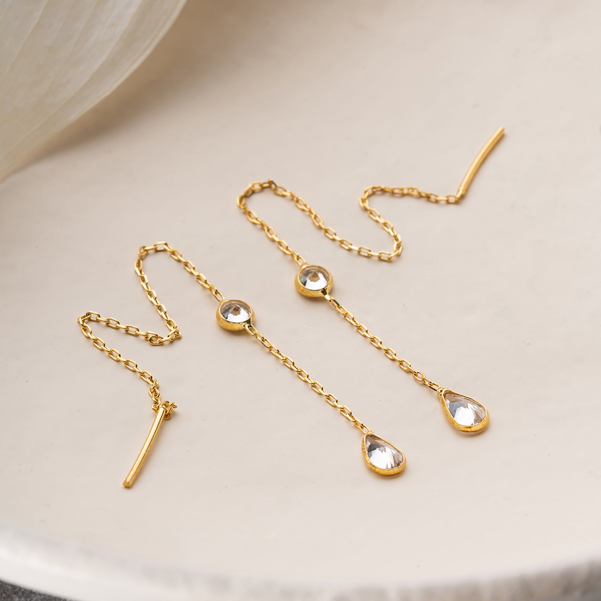 KNYTT DROPPE ÖGONHÄNGNING | 925 SILVER