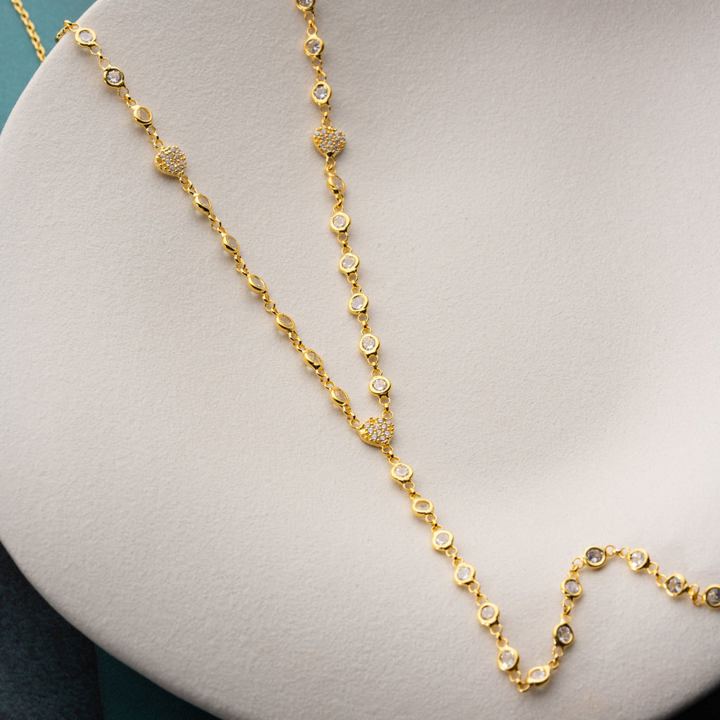 PAVÉHJÄRTA Y HALSBAND | 925 SILVER