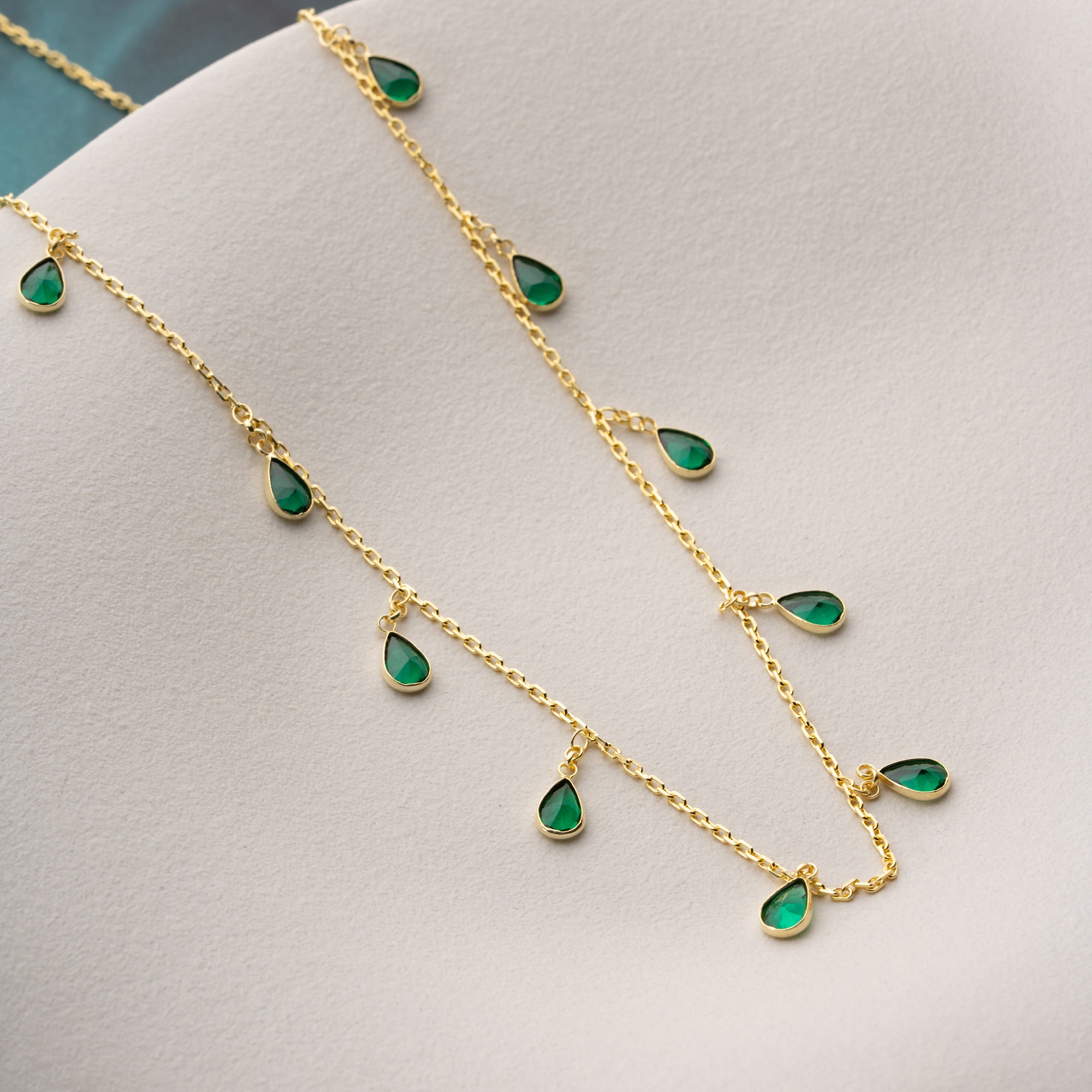 EMERALD DROP HALSBAND | 925 SILVER