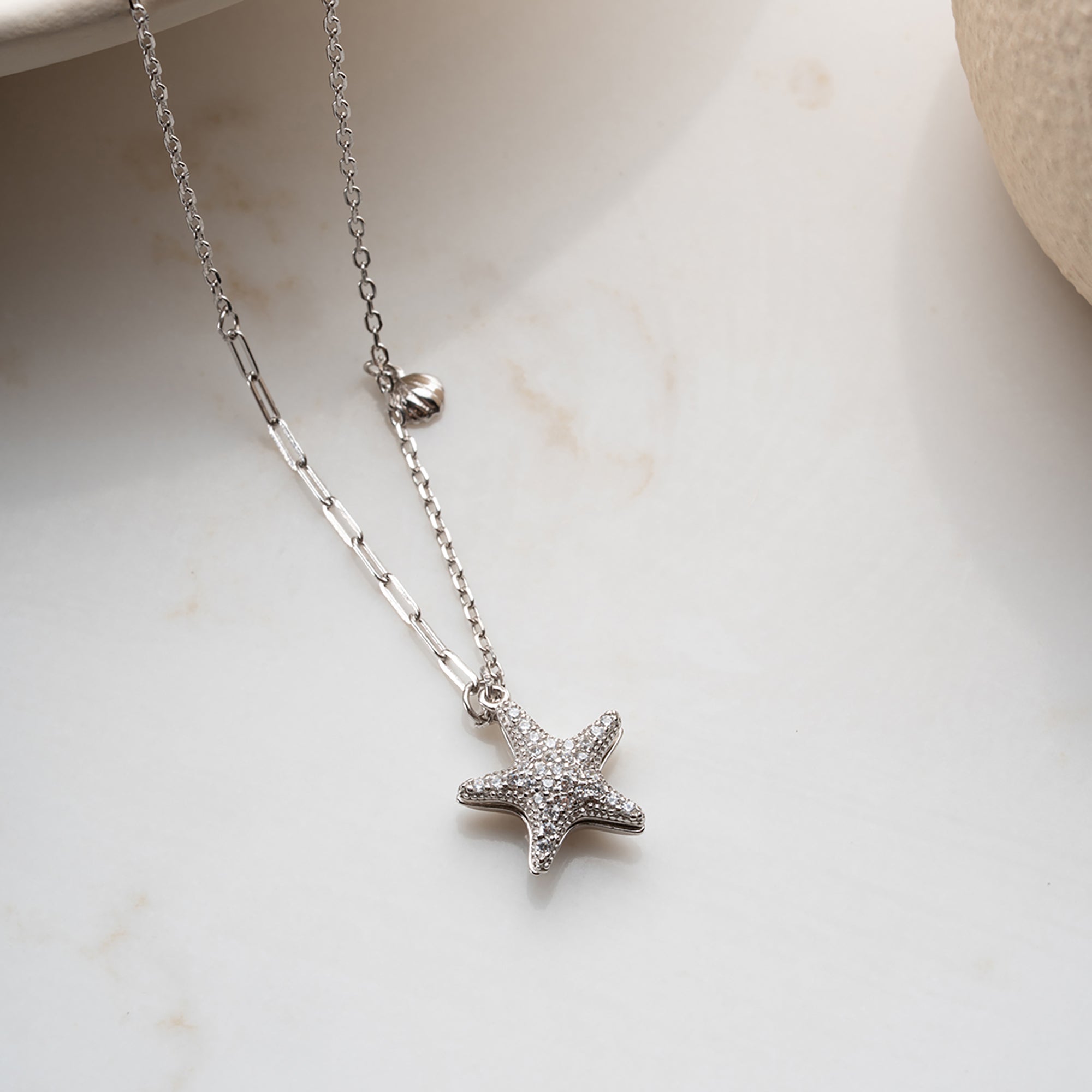 STJÄRNA PERAL KEDJA | 925 SILVER 