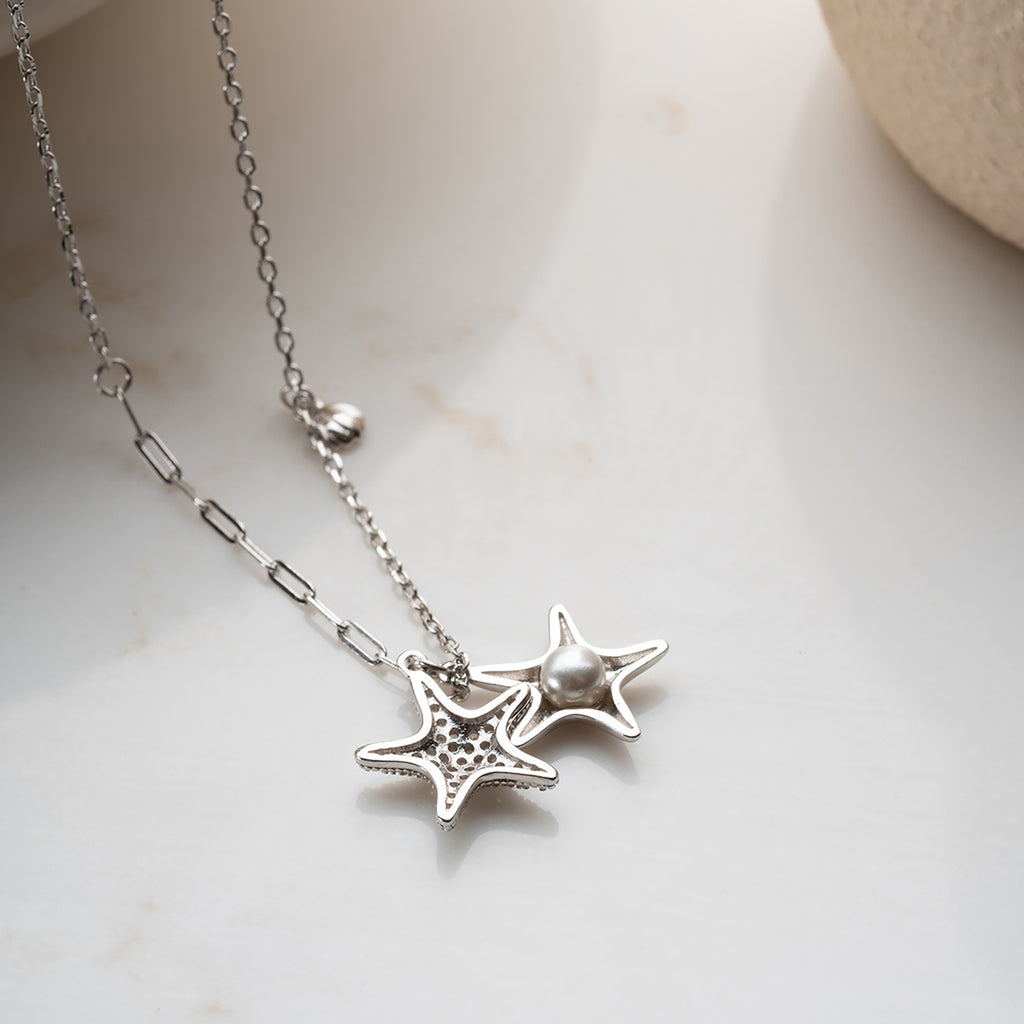 STJÄRNA PERAL KEDJA | 925 SILVER 