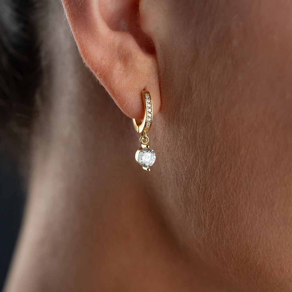 SOLITAIRE DROP ÖRHÄNGEN | 925 SILVER