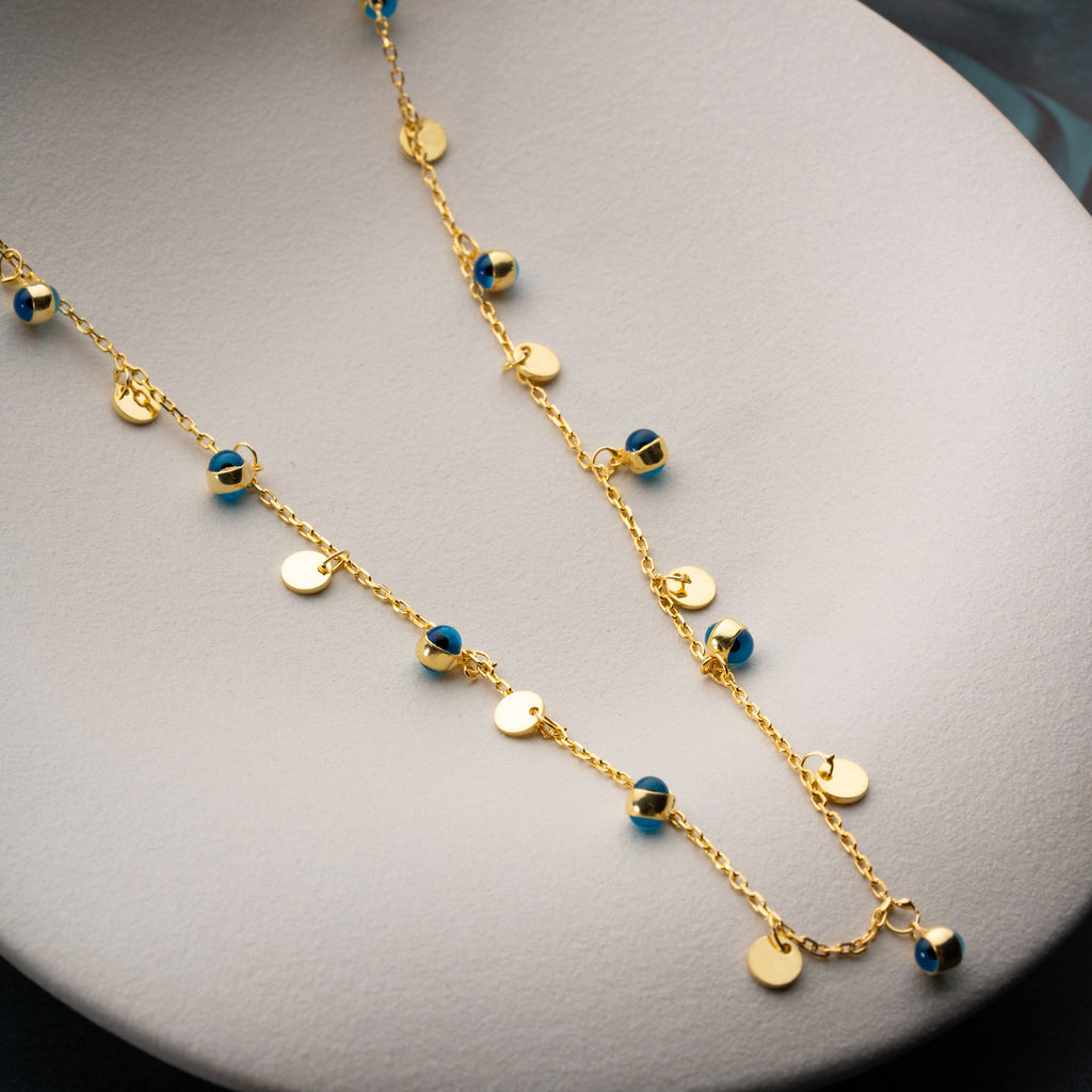 HALSBAND MED NAZAR OCH PLATTA | 925 SILVER