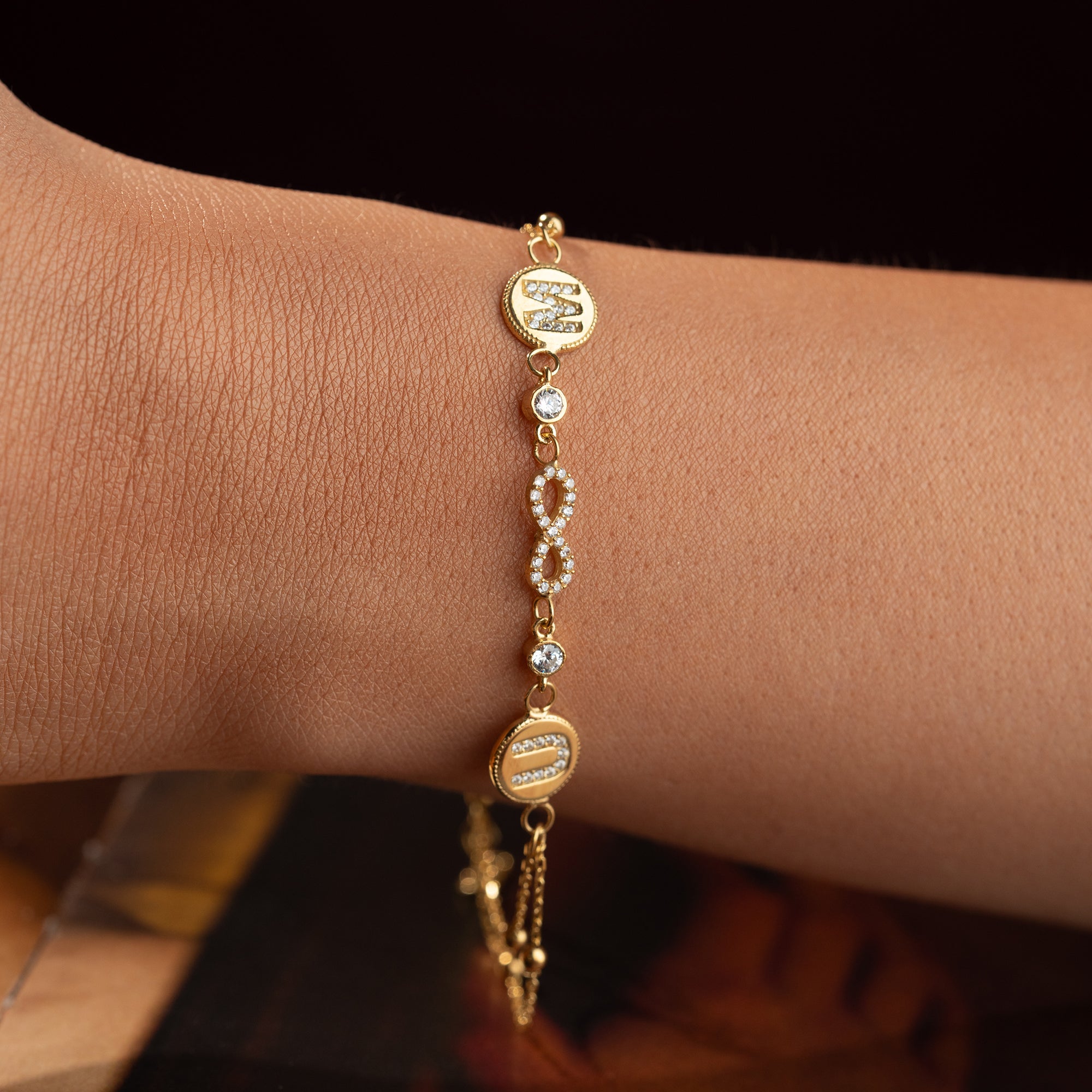 INFINITY INITIAL ARMBAND | 925 SILVER