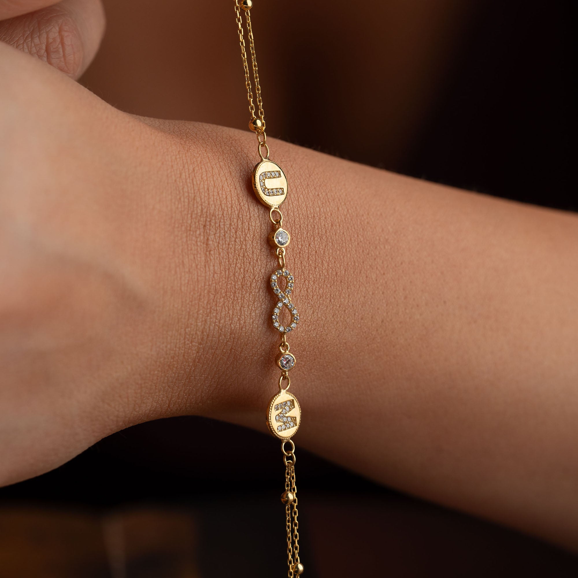 INFINITY INITIAL ARMBAND | 925 SILVER