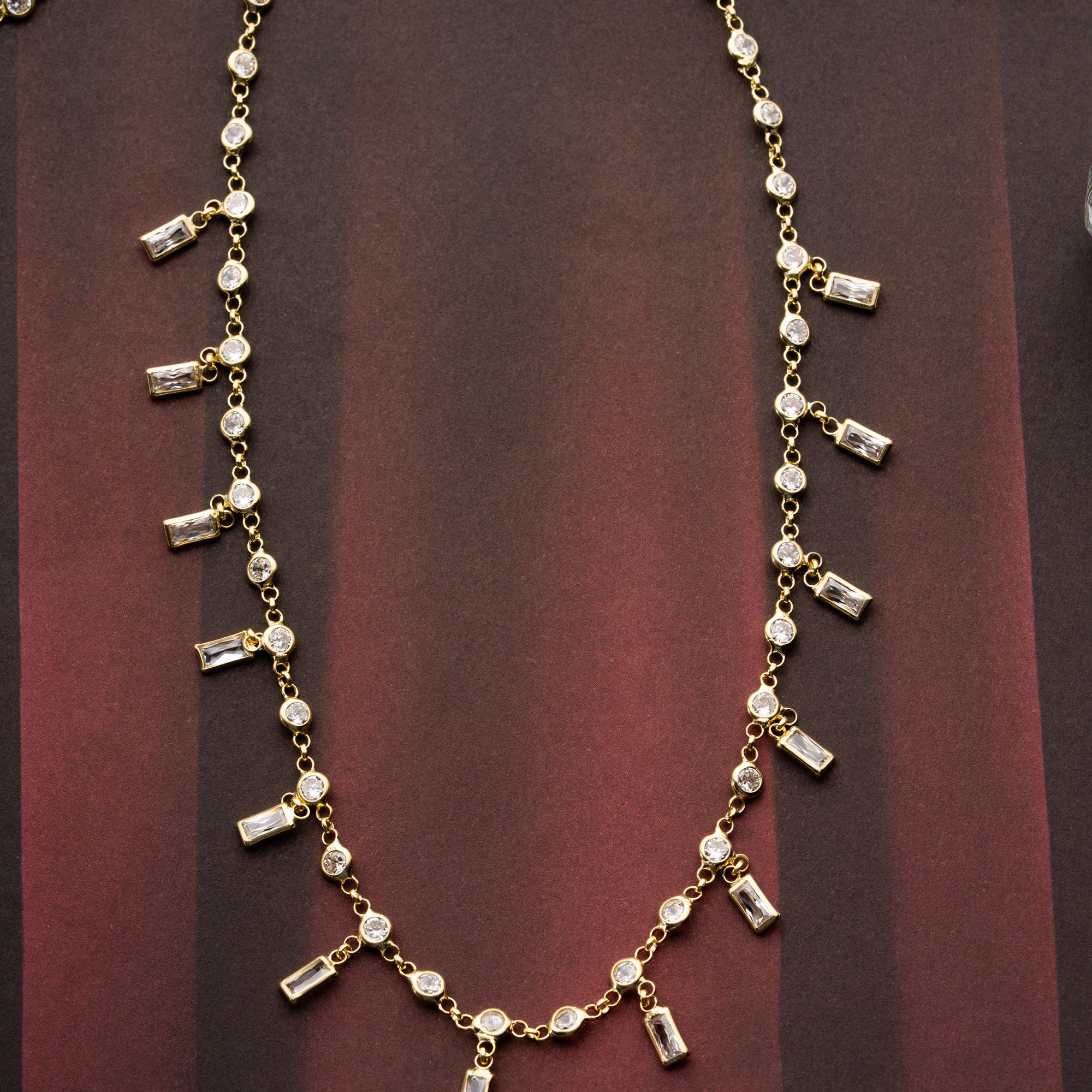HALSBAND MED BAGUETTZIRKONER | 925 SILVER