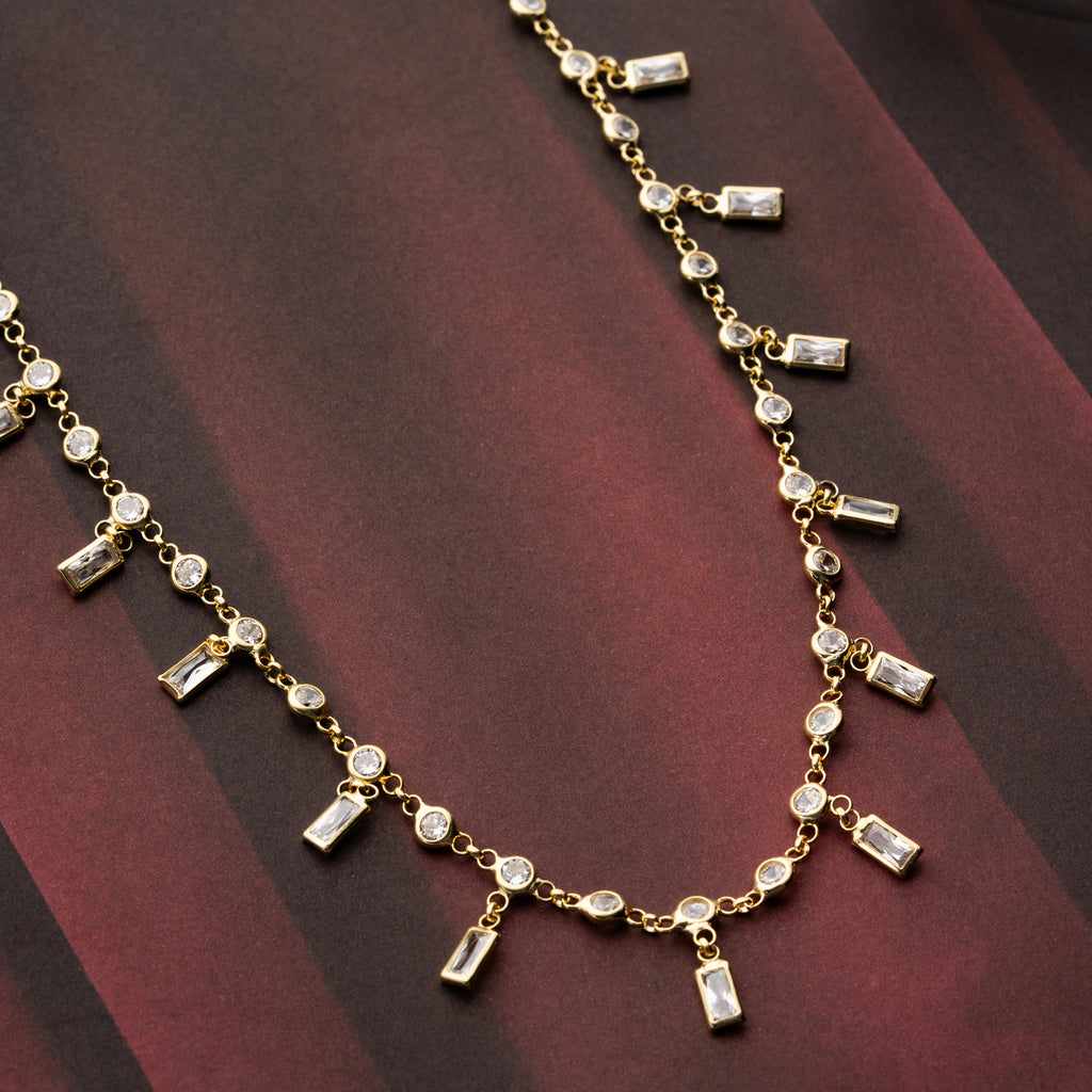 HALSBAND MED BAGUETTZIRKONER | 925 SILVER