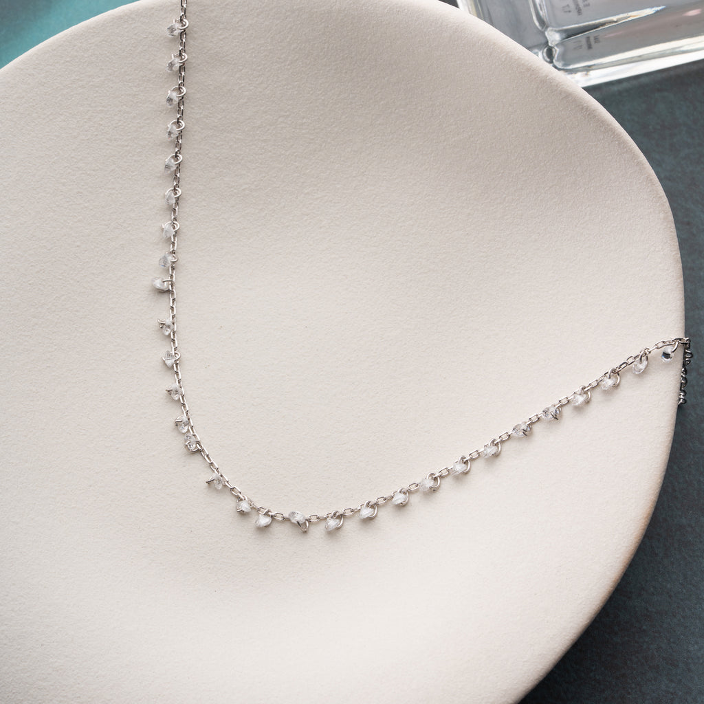 CRYSTAL DROPS ANKELKEDJA | 925 SILVER