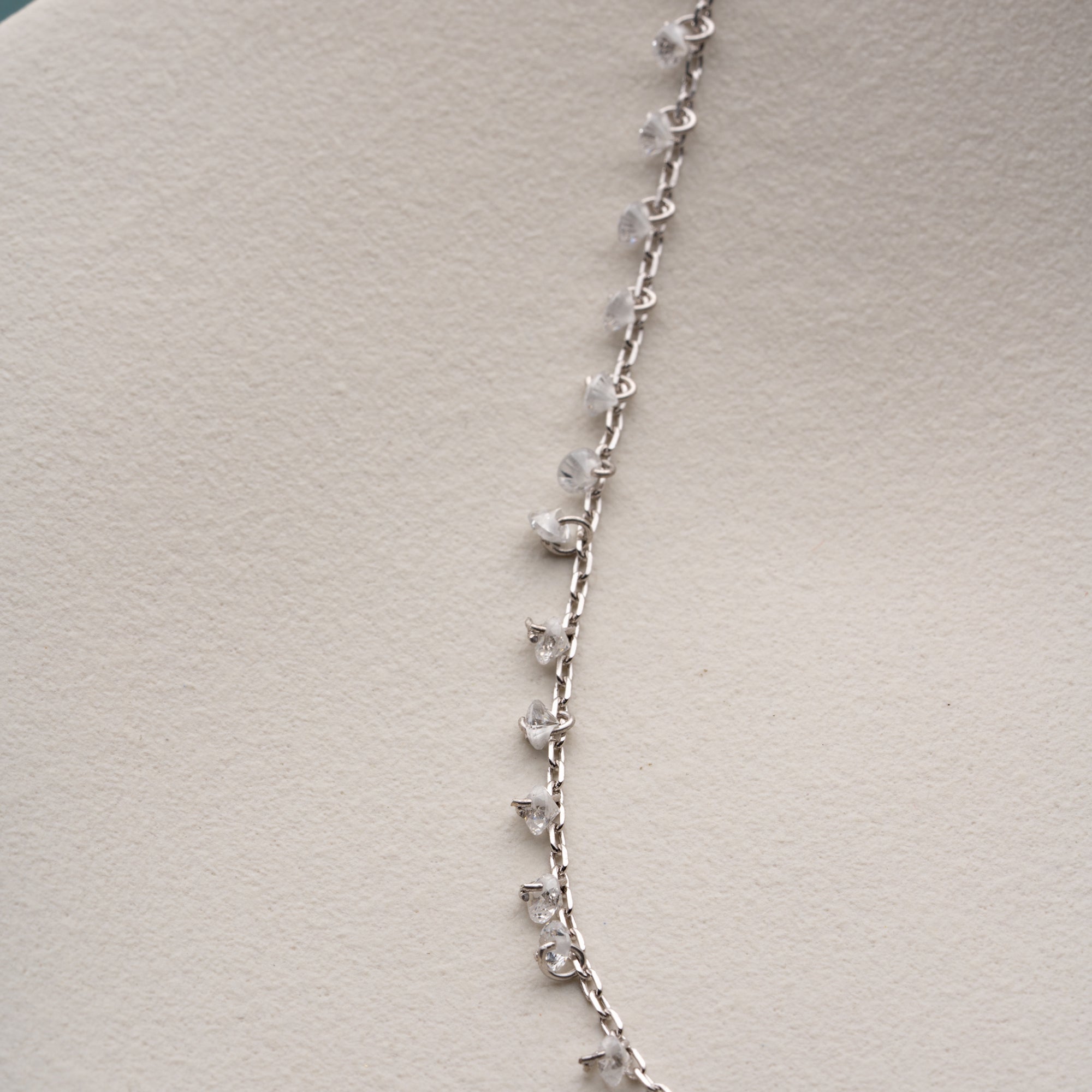 CRYSTAL DROPS ANKELKEDJA | 925 SILVER