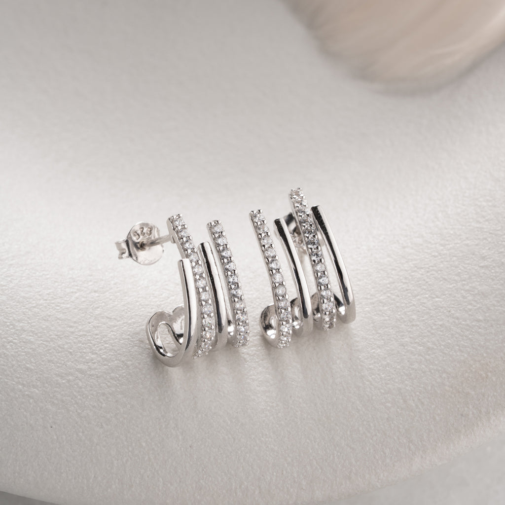 FLERRADIGA ZIRKONÖRHÄNGEN | 925 SILVER