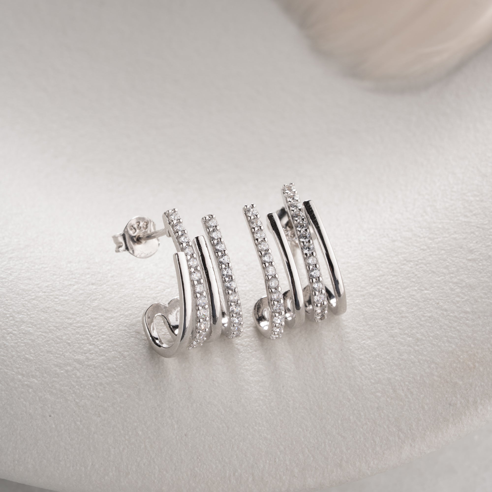 FLERRADIGA ZIRKONÖRHÄNGEN | 925 SILVER