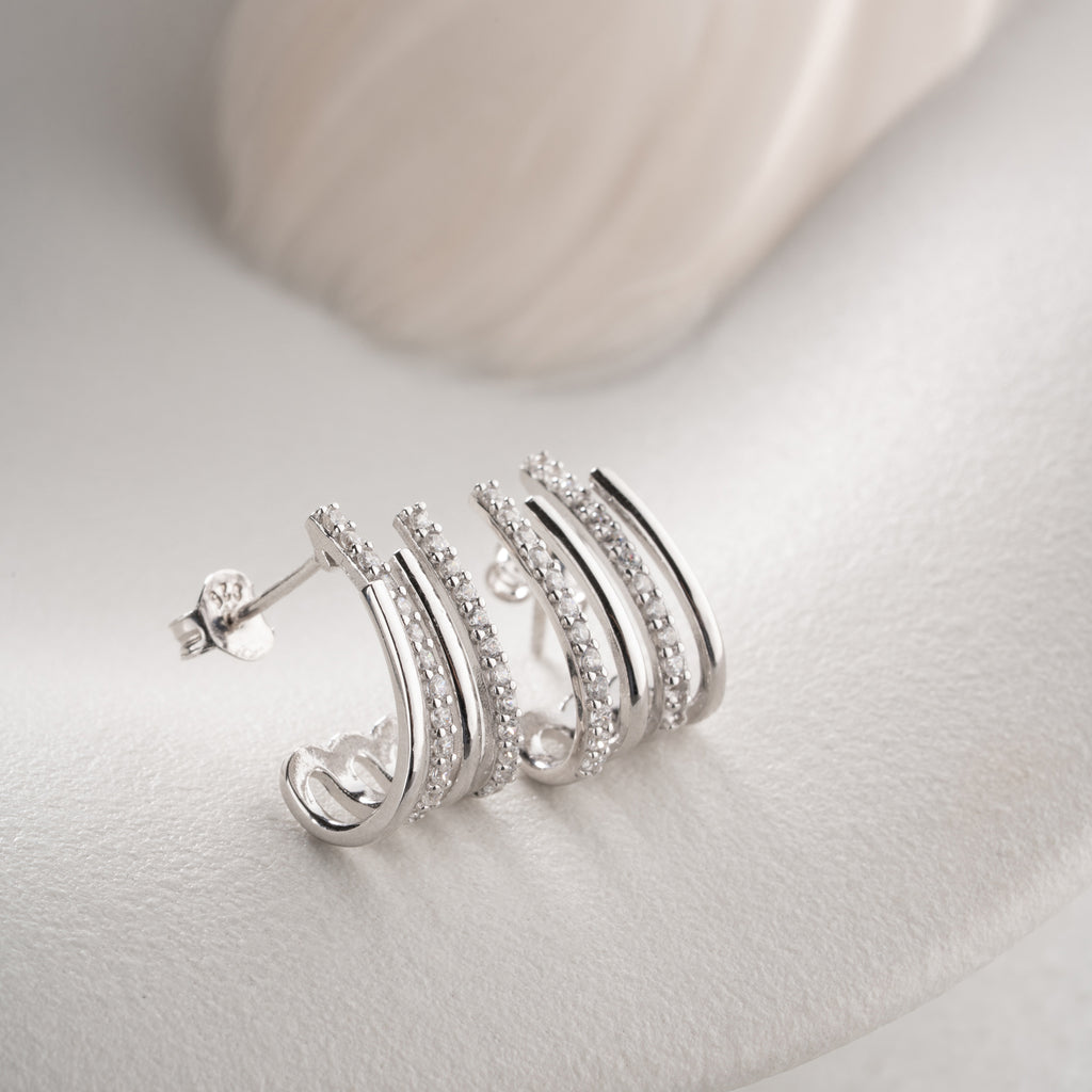 FLERRADIGA ZIRKONÖRHÄNGEN | 925 SILVER