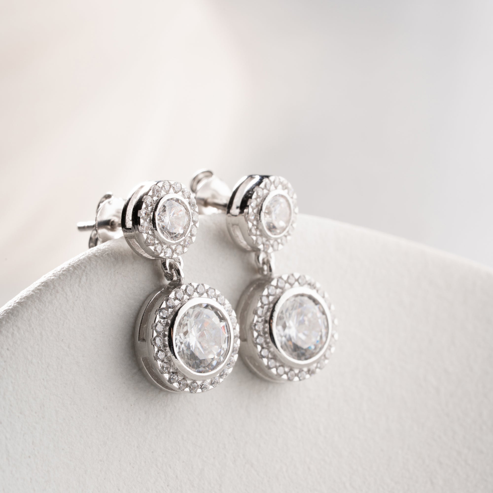 DUBBLA ZIRKONÖRHÄNGEN | 925 SILVER